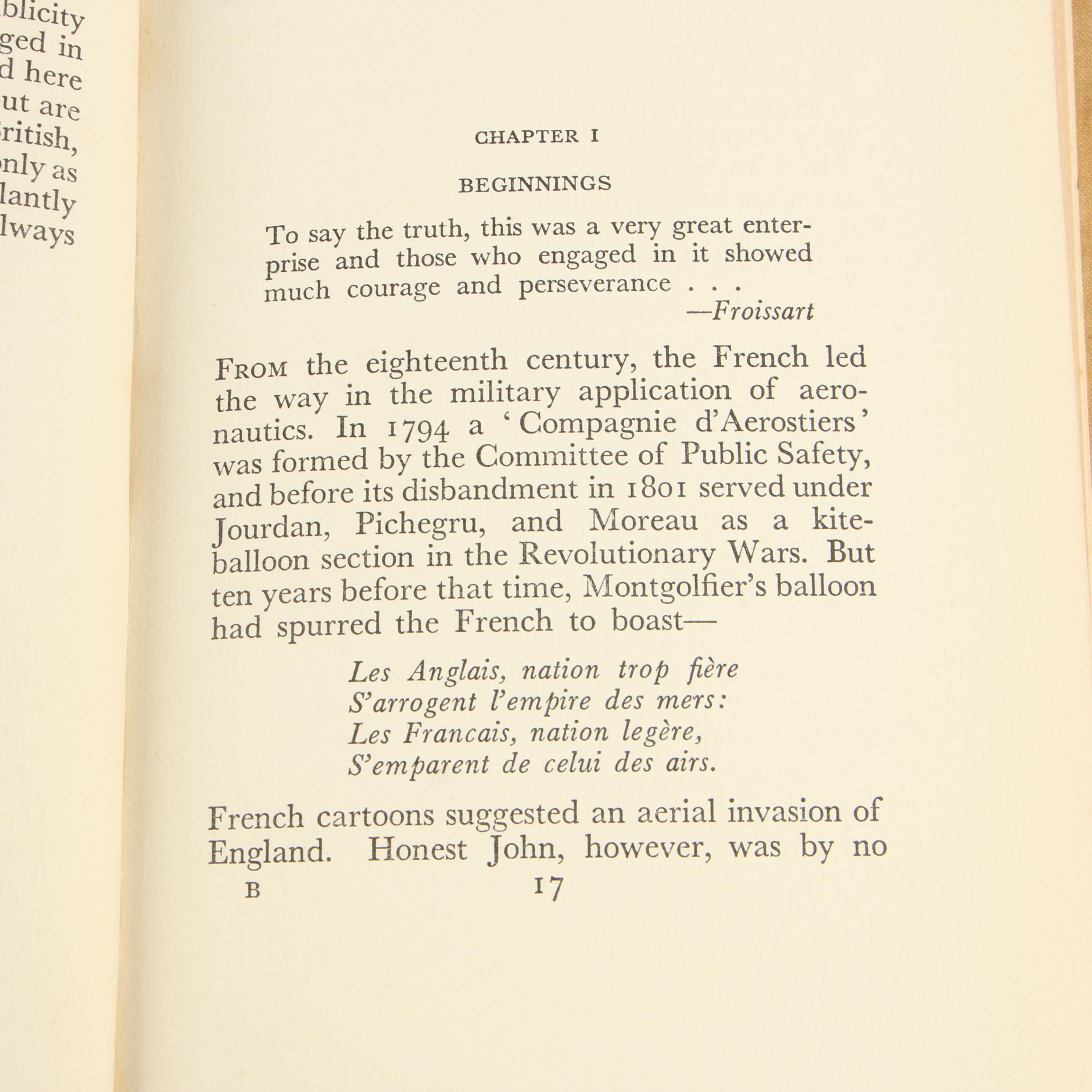 WWII Aviation Books including "Above the French Lines" by Stuart Walcott, 1918