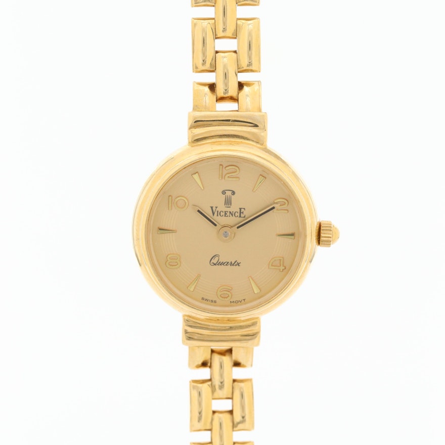14K Gold Vincence Quartz Wristwatch