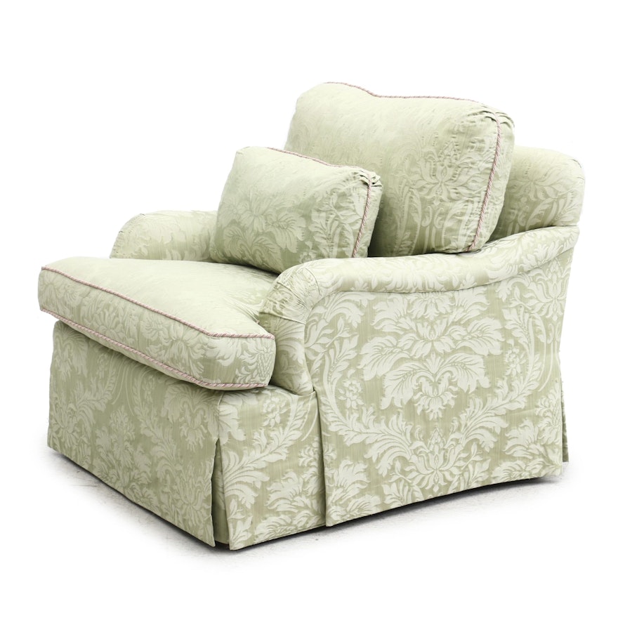 Century Damask Upholstered Lounge Chair