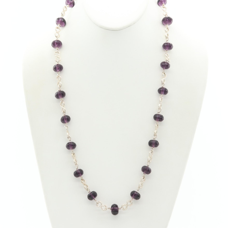 Jewelry by Wendy Lea Sterling Silver and Glass Beaded Necklace