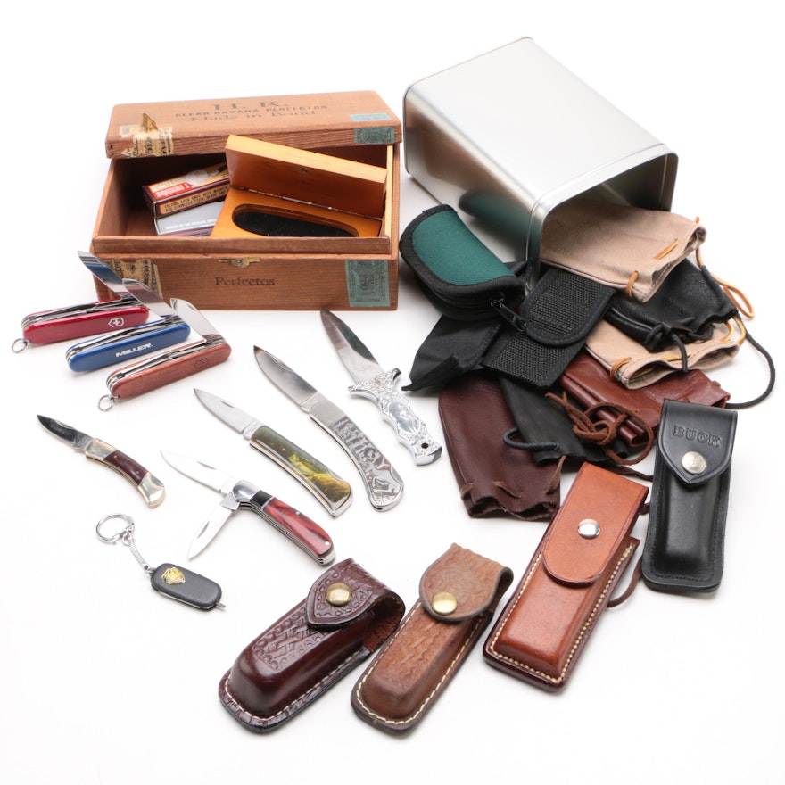 Folding Knives, Pouches, and Cases, Including Victorinox Swiss Army Knives