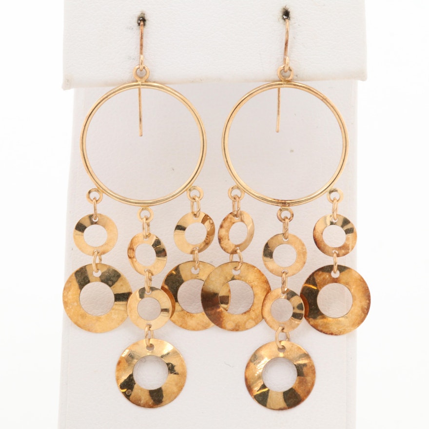 14K Yellow Gold Chandelier Earrings