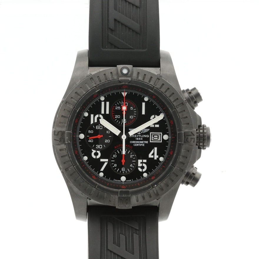 Breitling Super Avenger Black Steel Limited Edition Chronograph Wristwatch, 2009