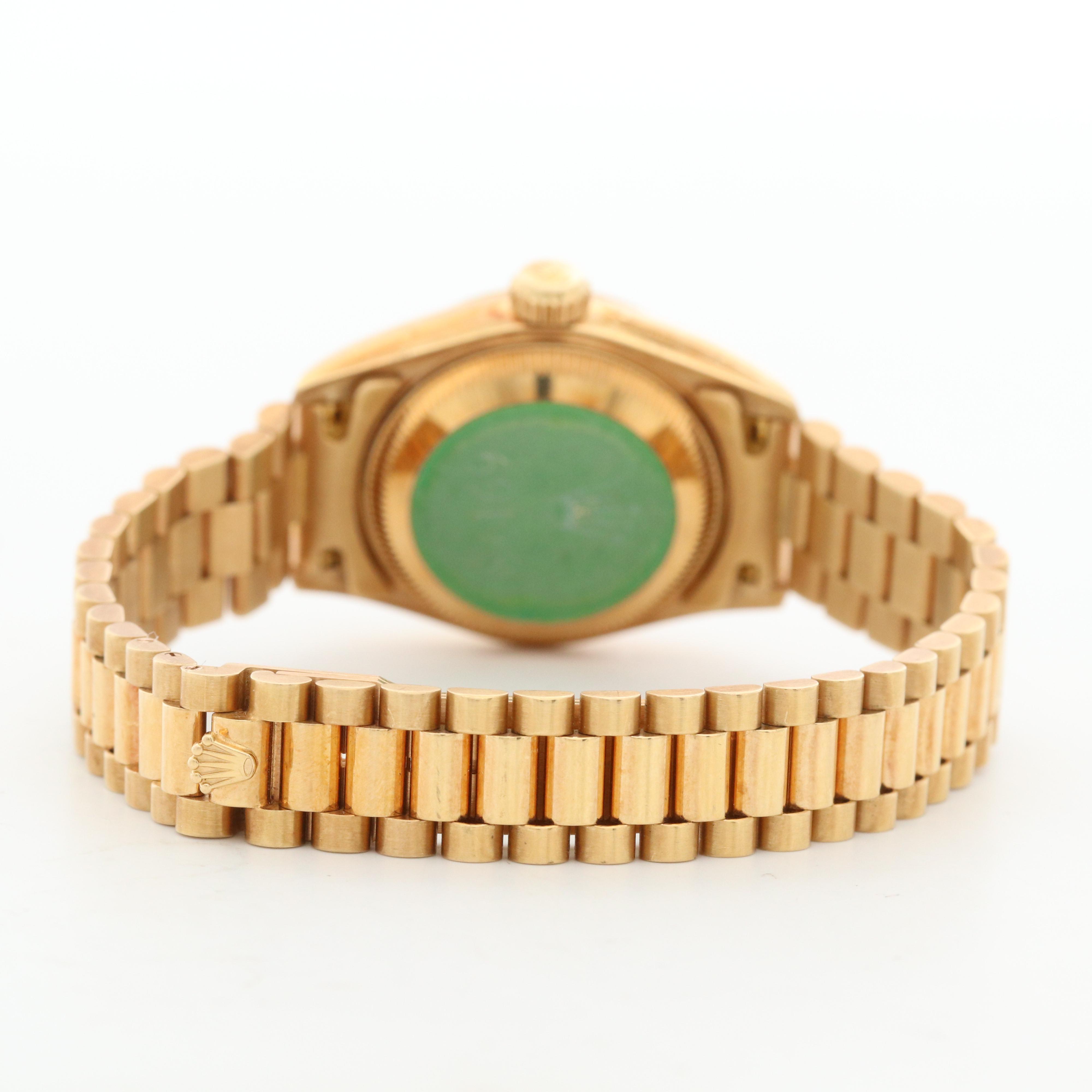 Rolex Datejust 18K Gold Automatic Watch with Tiger's Eye Dial, Circa 1990