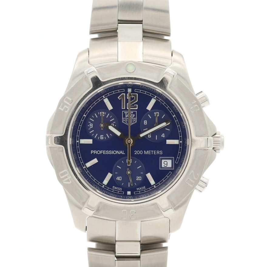 TAG Heuer 2000 Exclusive Stainless Steel Quartz Chronograph Wristwatch