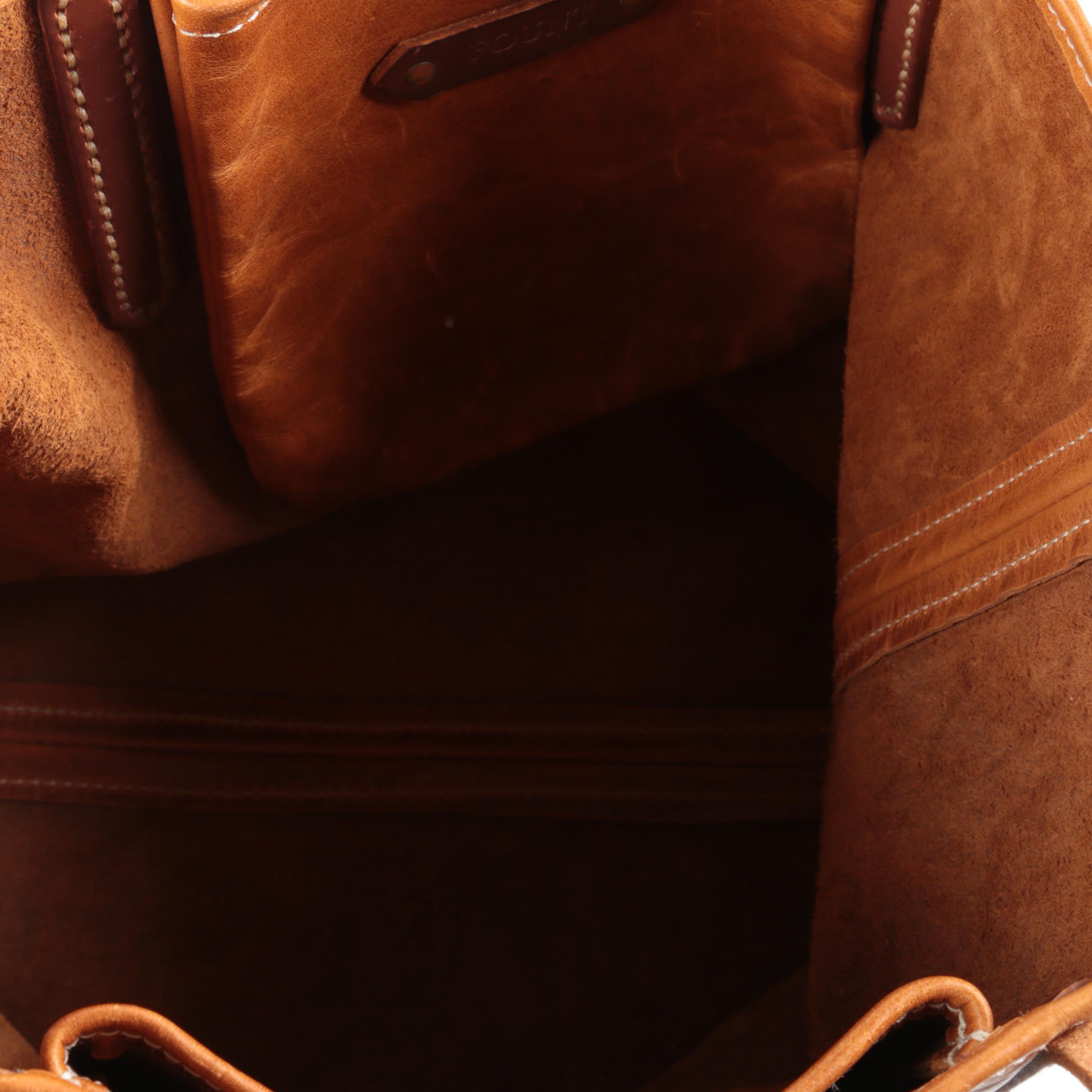 Fount of Cleveland Goldenrod Two-Tone Leather Tote