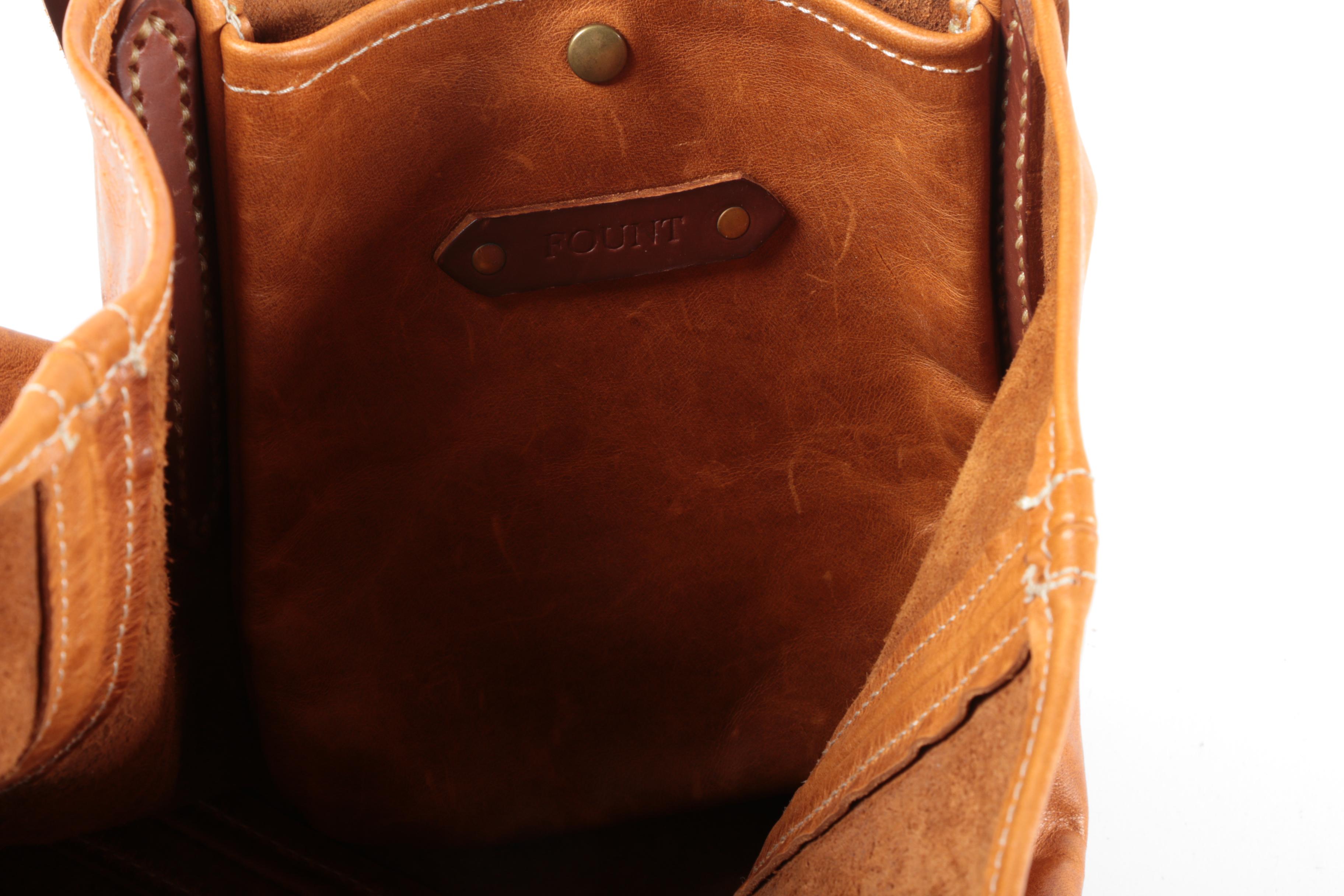 Fount of Cleveland Goldenrod Two-Tone Leather Tote