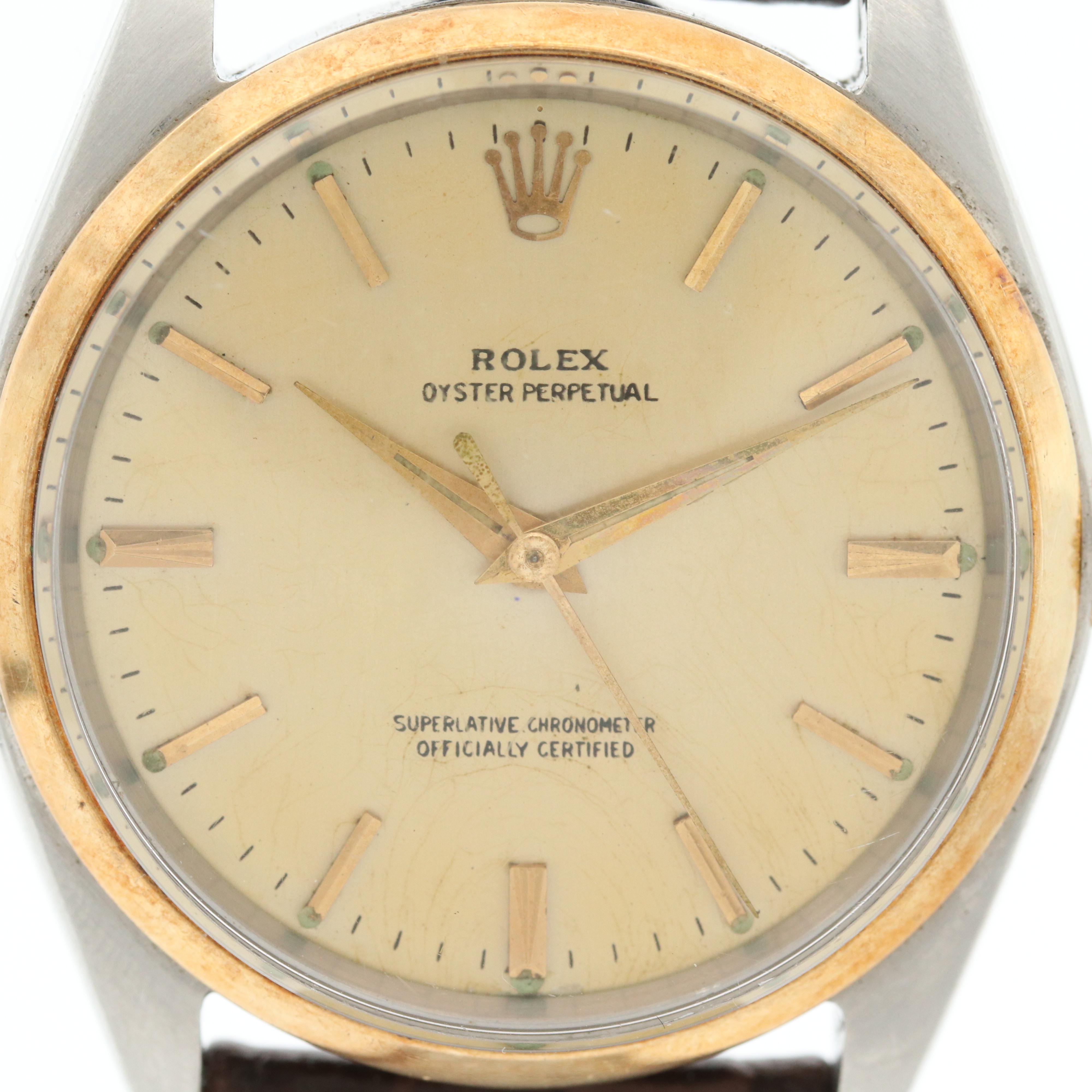 Vintage Rolex Oyster Perpetual 14K Gold and Stainless Steel Automatic Watch