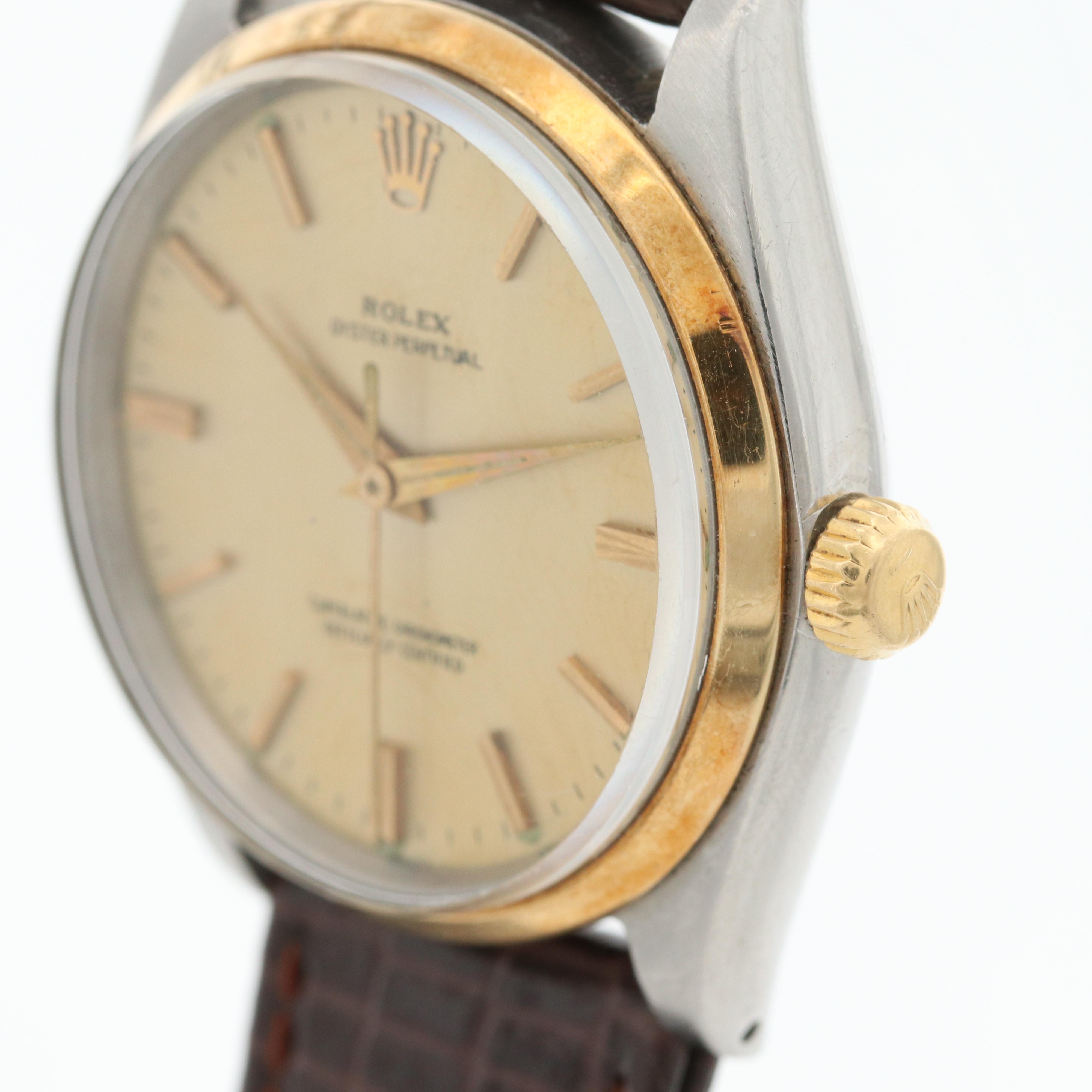 Vintage Rolex Oyster Perpetual 14K Gold and Stainless Steel Automatic Watch