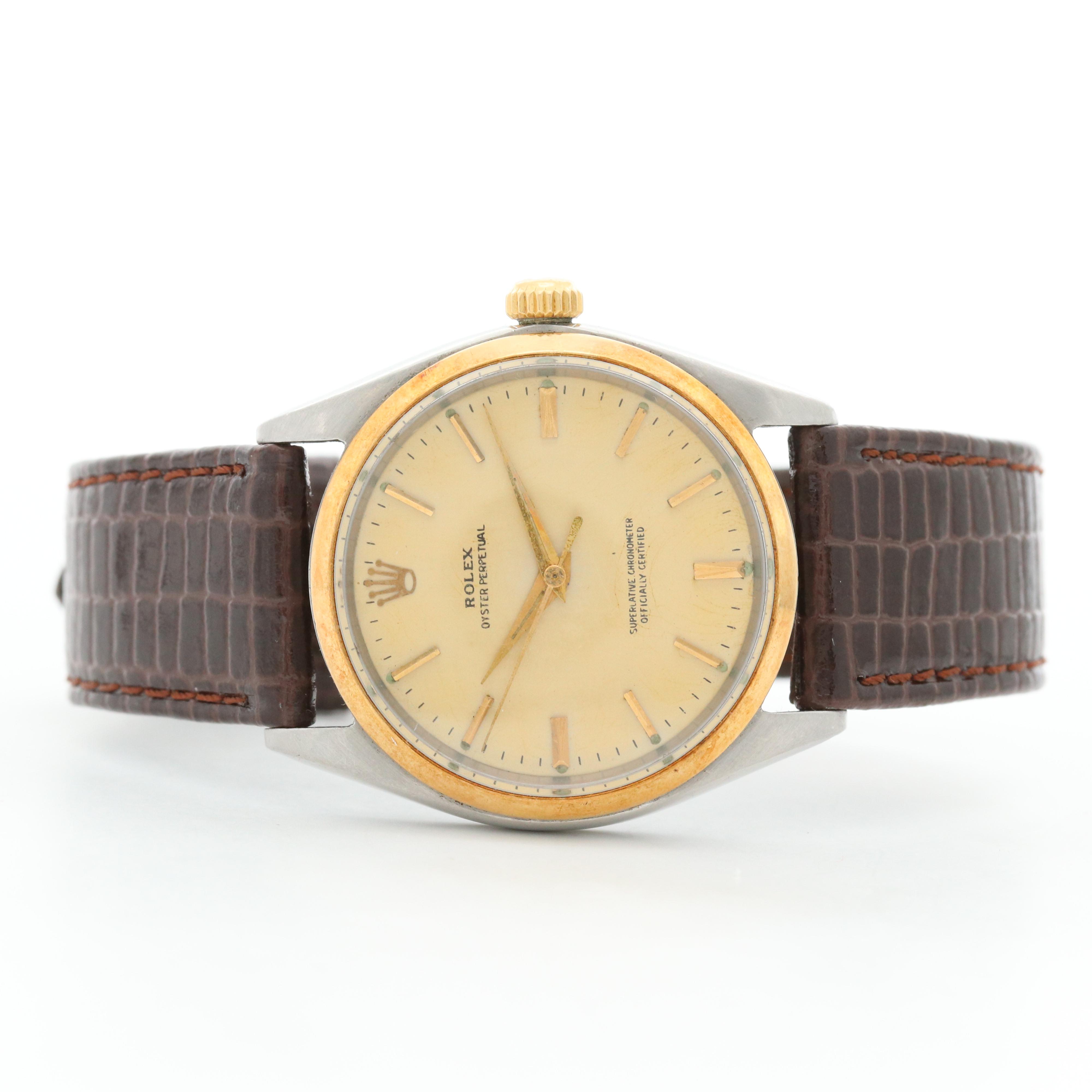 Vintage Rolex Oyster Perpetual 14K Gold and Stainless Steel Automatic Watch