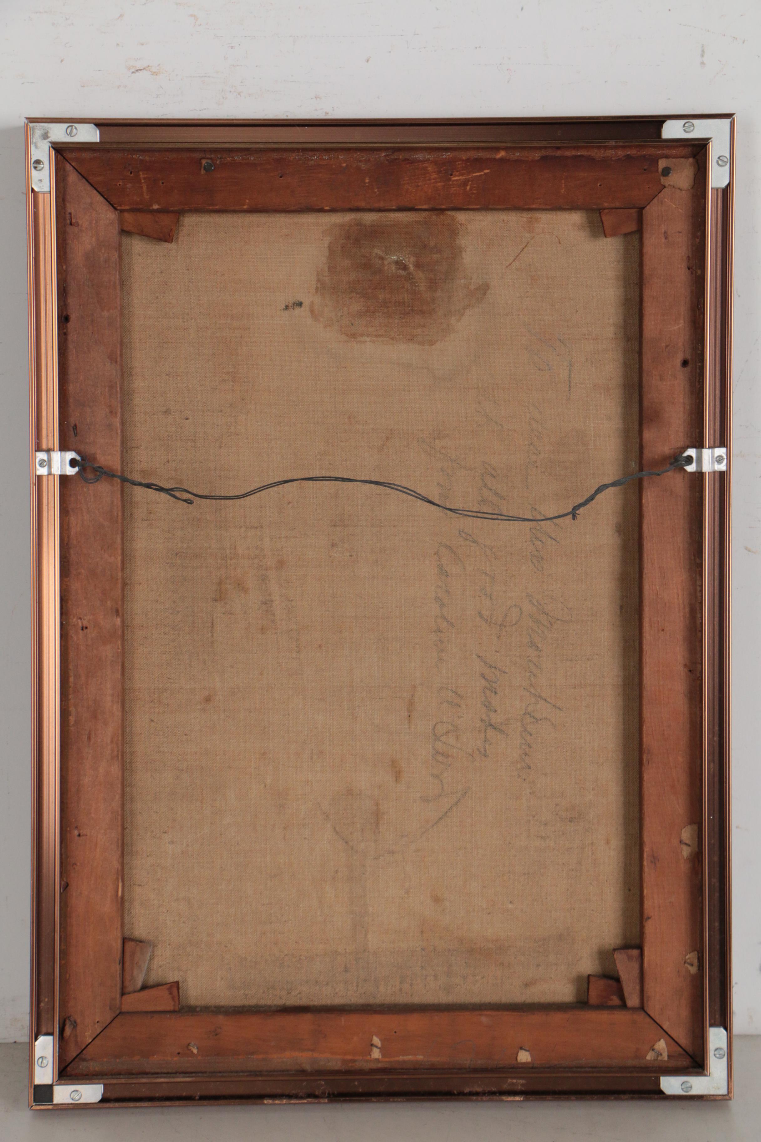 Caroline A. Lord Early 20th Century Oil Painting of Architectural Street Scene