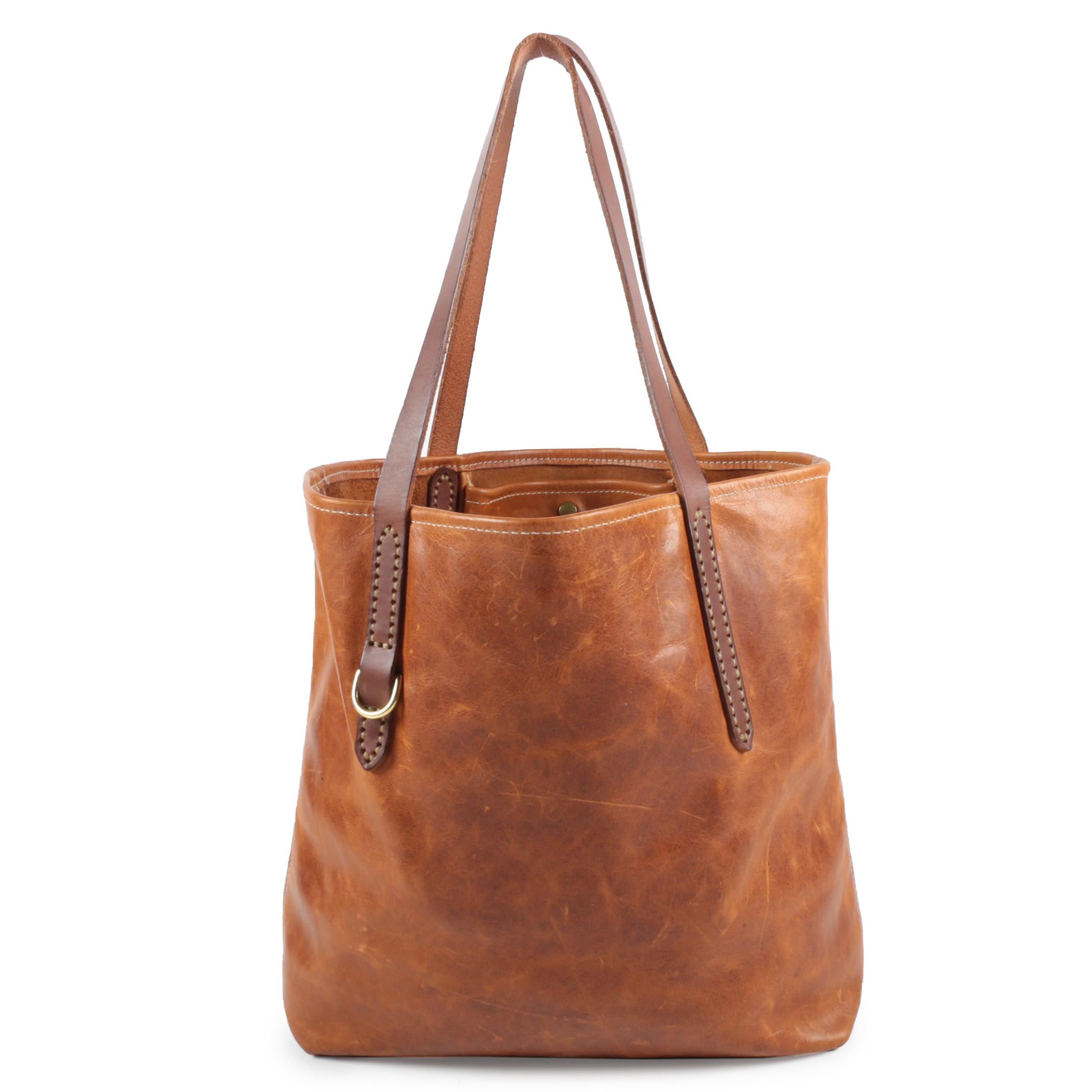 Fount of Cleveland Goldenrod Two-Tone Leather Tote