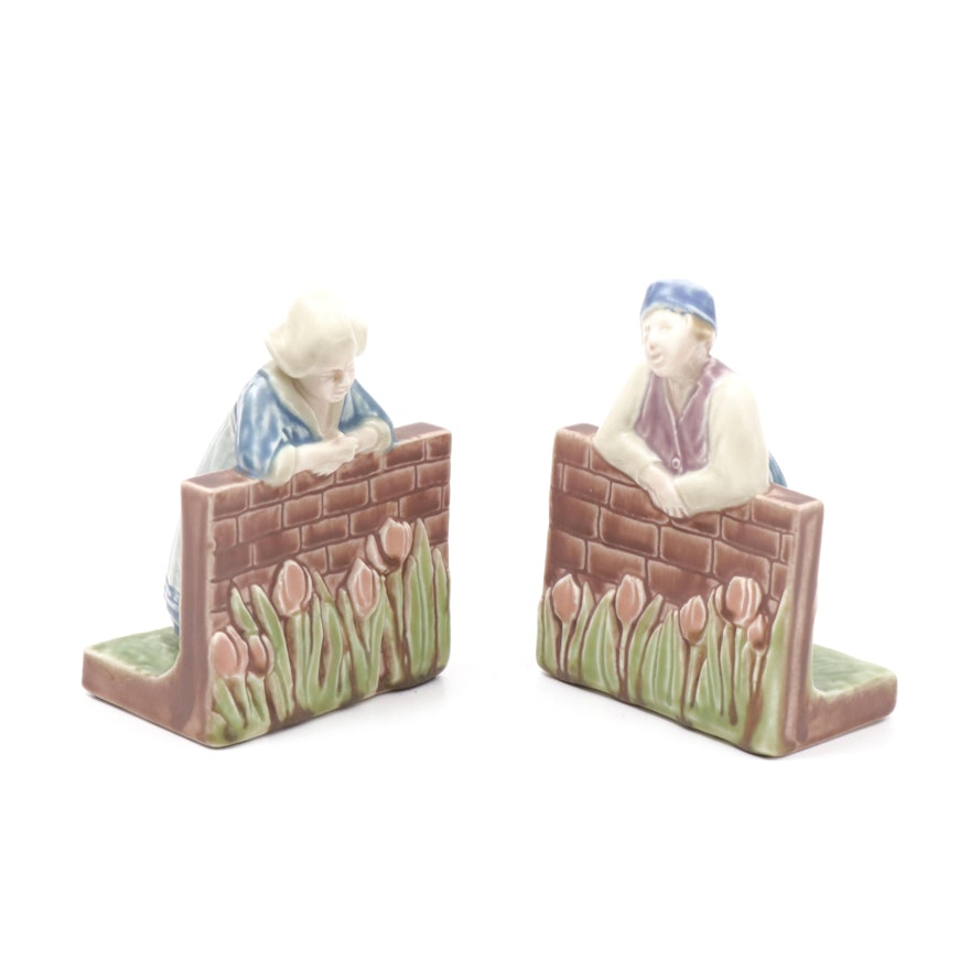 Rookwood Dutch Boy and Girl Bookends Designed by Sallie Toohey