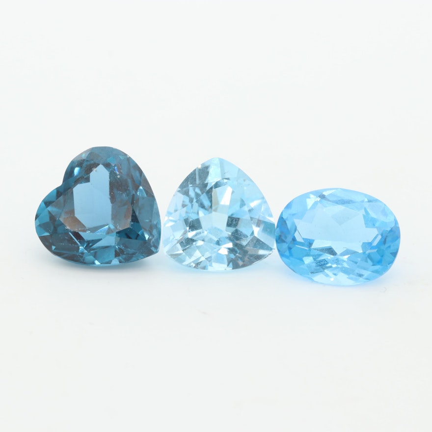 Loose 6.37 CTW Blue Topaz and Spinel Gemstones