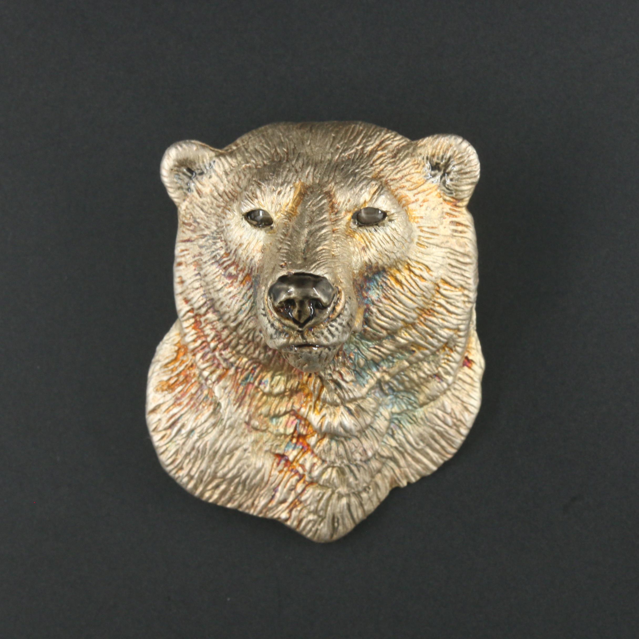 Daniel C Toledo Bear Pendant with Black Star Sapphire Eyes
