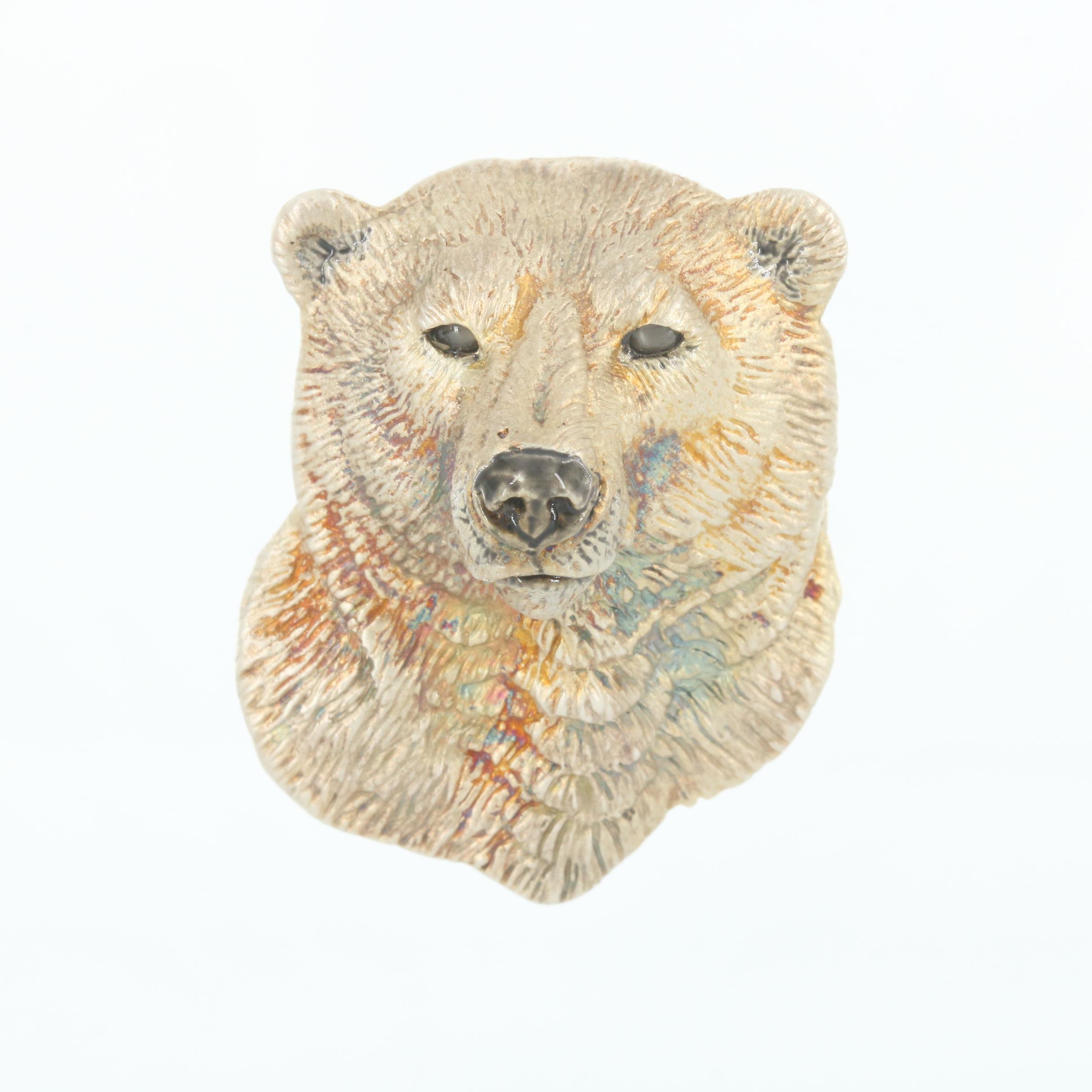 Daniel C Toledo Bear Pendant with Black Star Sapphire Eyes