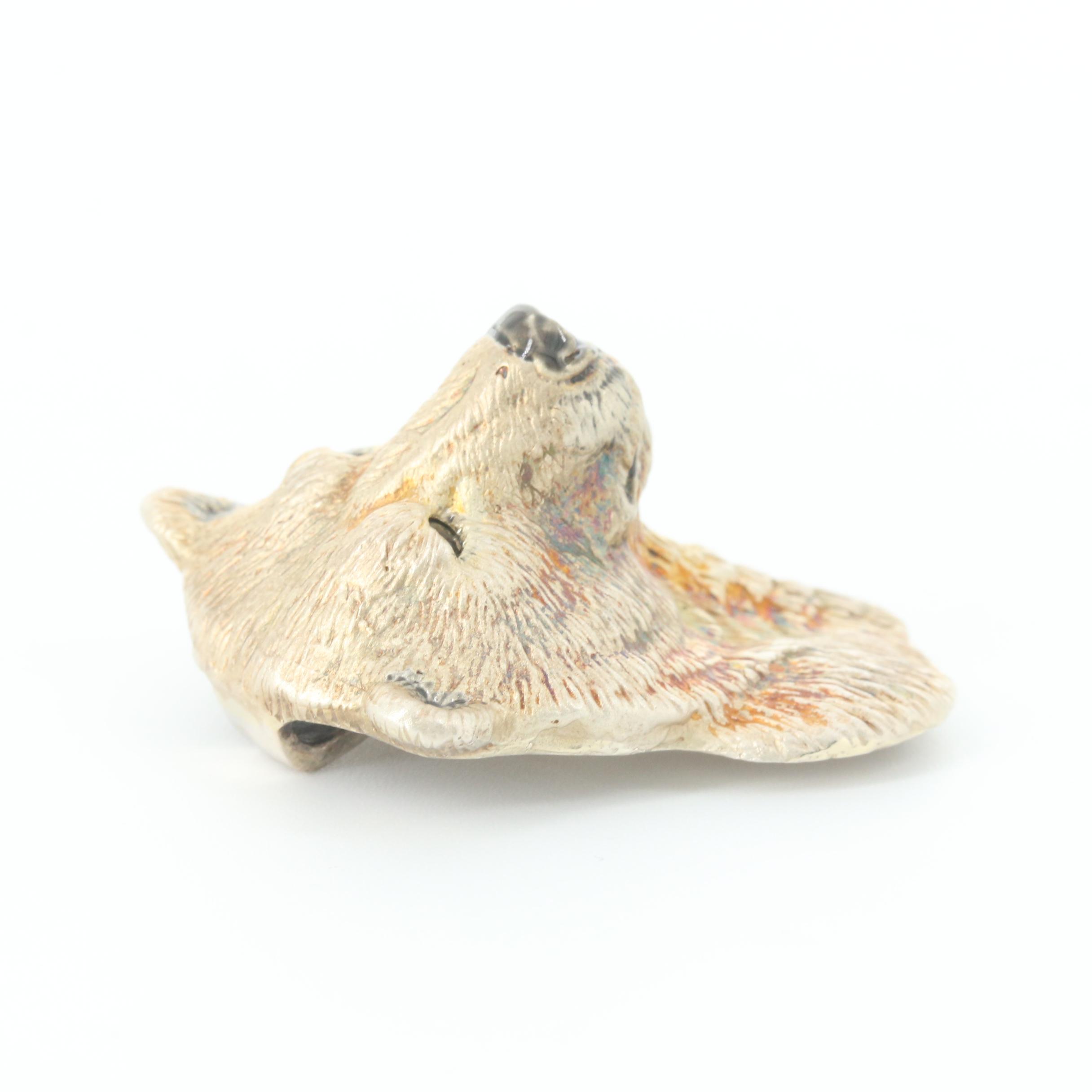 Daniel C Toledo Bear Pendant with Black Star Sapphire Eyes