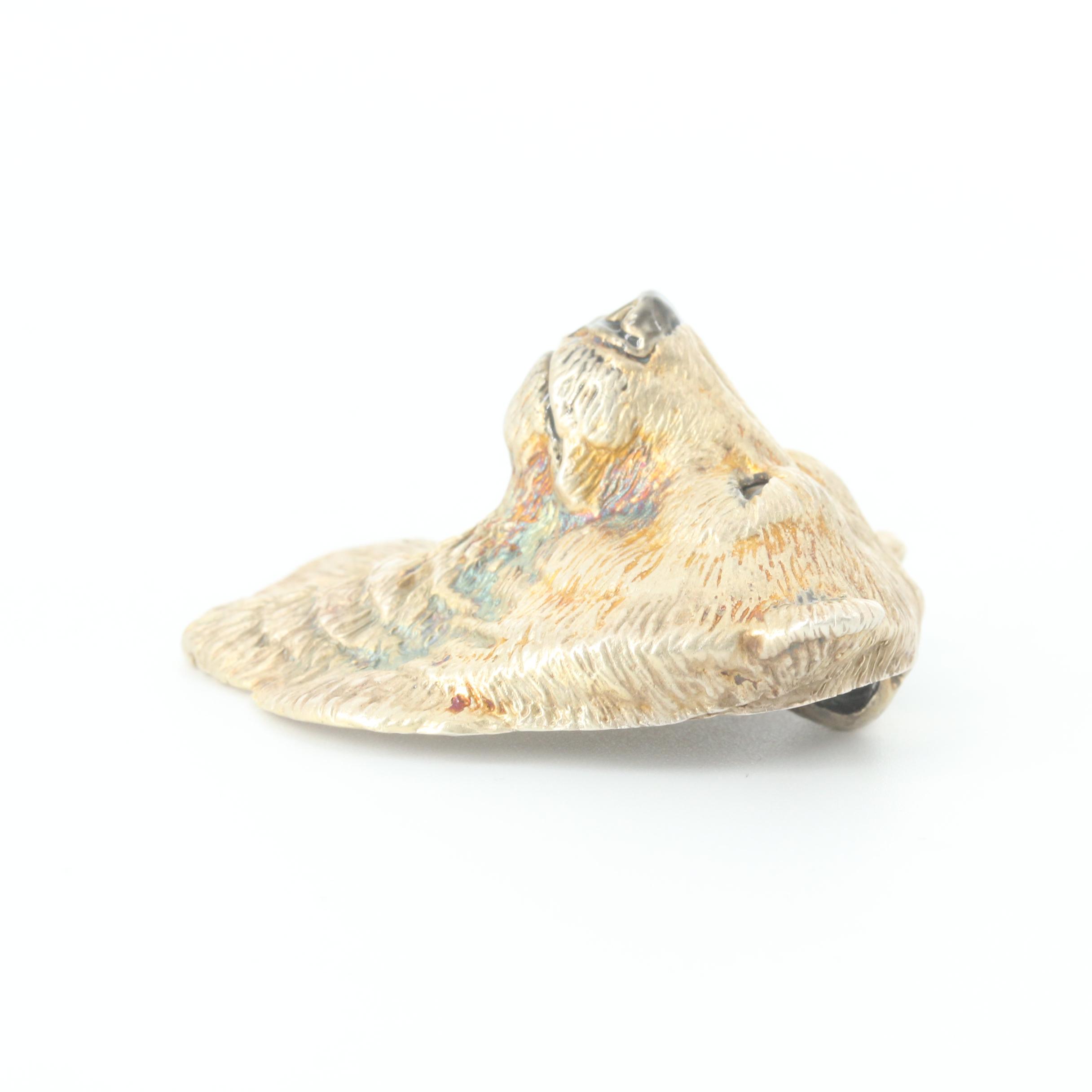 Daniel C Toledo Bear Pendant with Black Star Sapphire Eyes