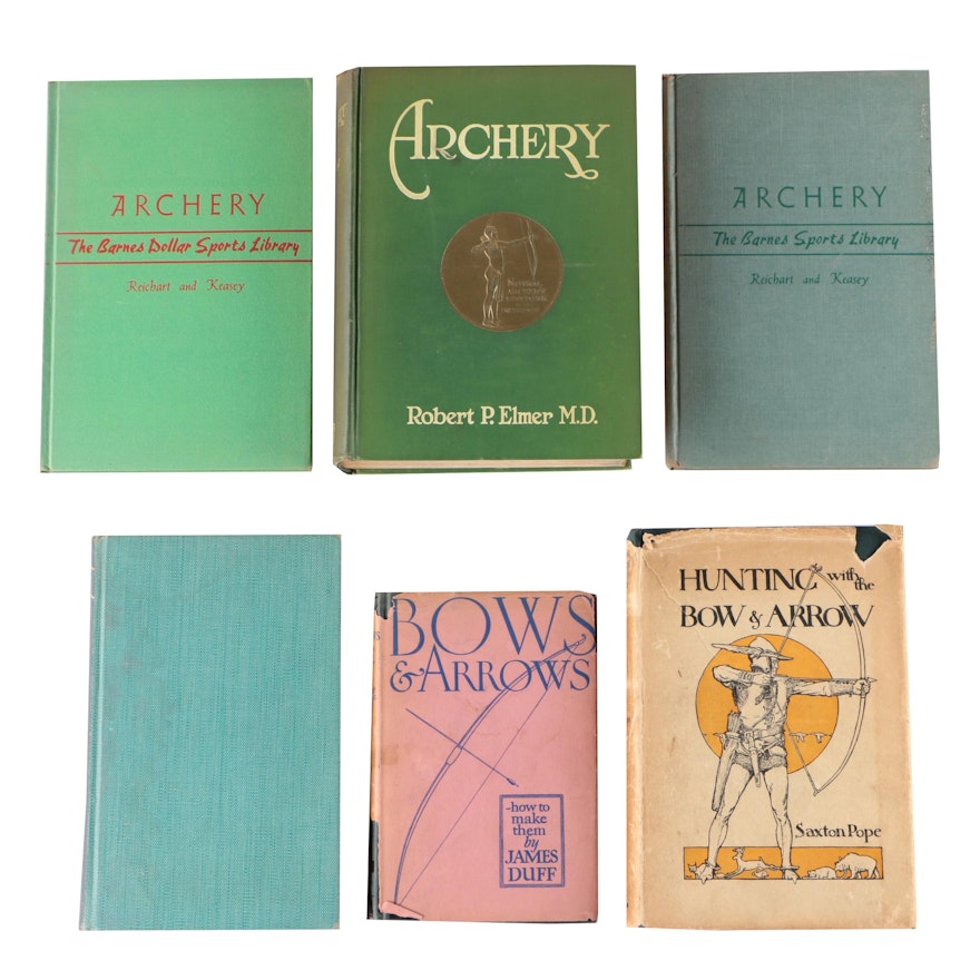 Archery Books featuring "Hunting with the Bow and Arrow" by Saxton Pope, 1925