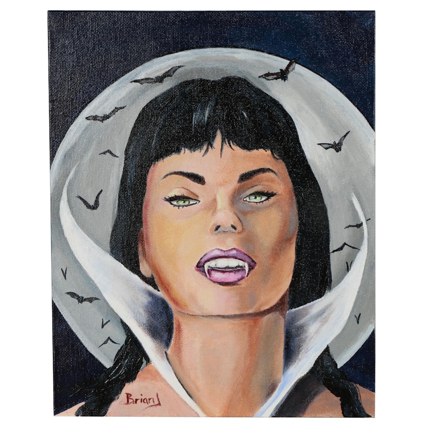 Brian Johnpeer Acrylic Portrait "Vampirella"