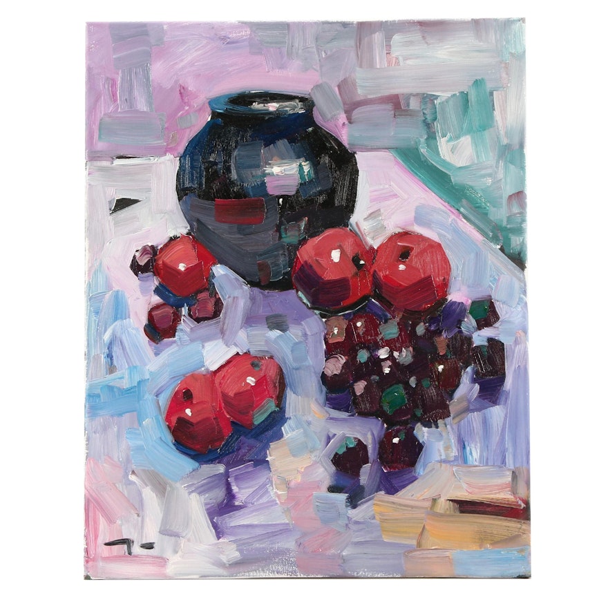 Jose Trujillo Oil Painting "Fruit Still Life"