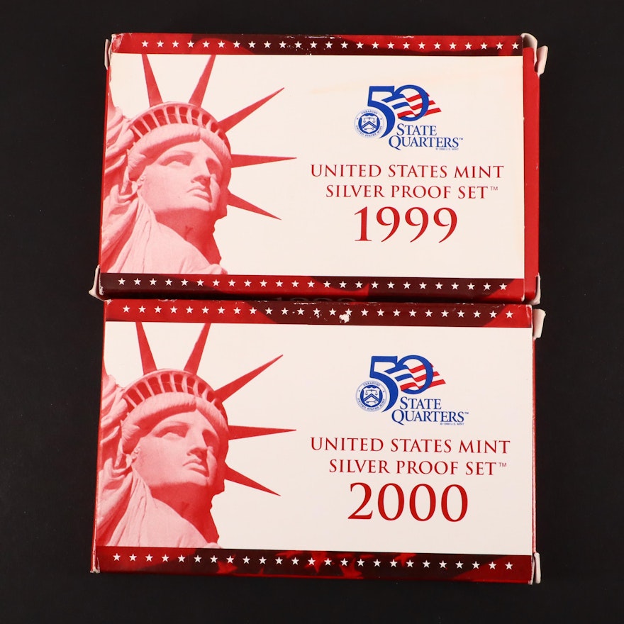 1999 and 2000 United States Mint Silver Proof Sets