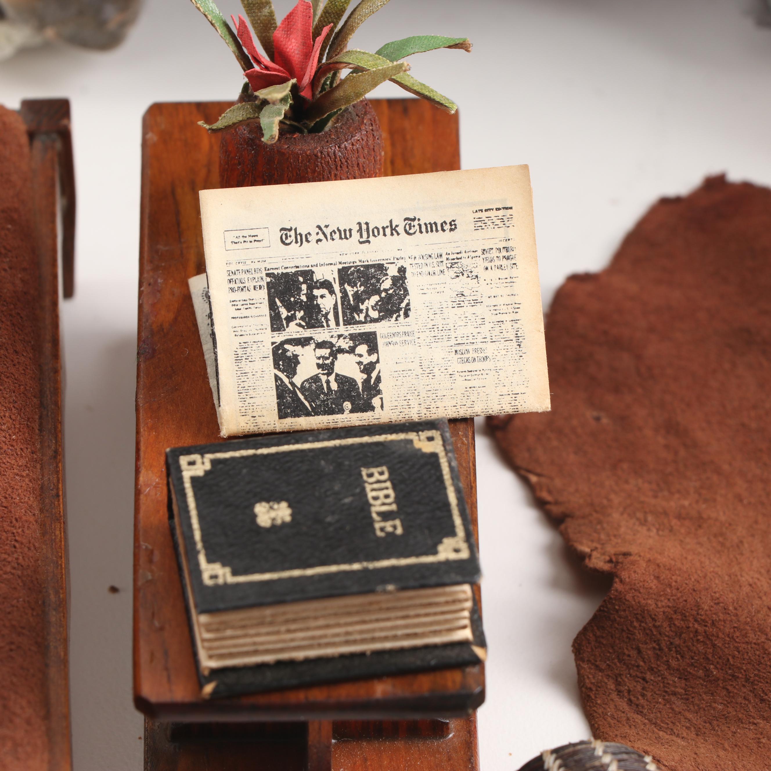 Miniature Wooden Dollhouse Furniture with Southwestern Style Decor