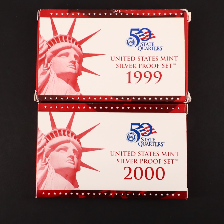 1999 and 2000 United States Mint Silver Proof Sets