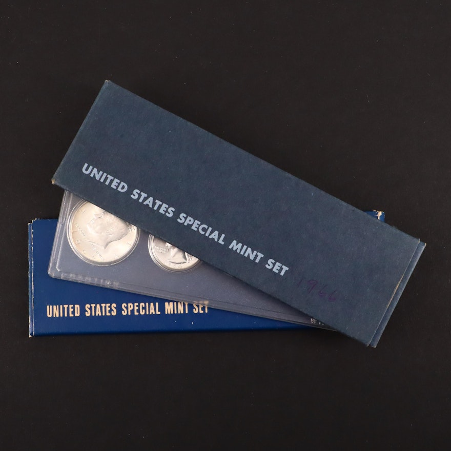 Three United States Uncirculated Mints Sets Featuring 1964 and 1966