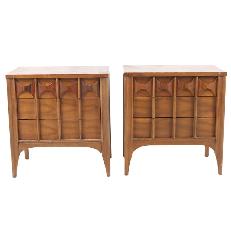 Pair of Kent Coffey Perspecta Walnut Bedside Tables