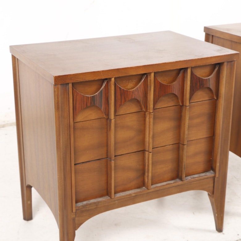 Pair of Kent Coffey Perspecta Walnut Bedside Tables