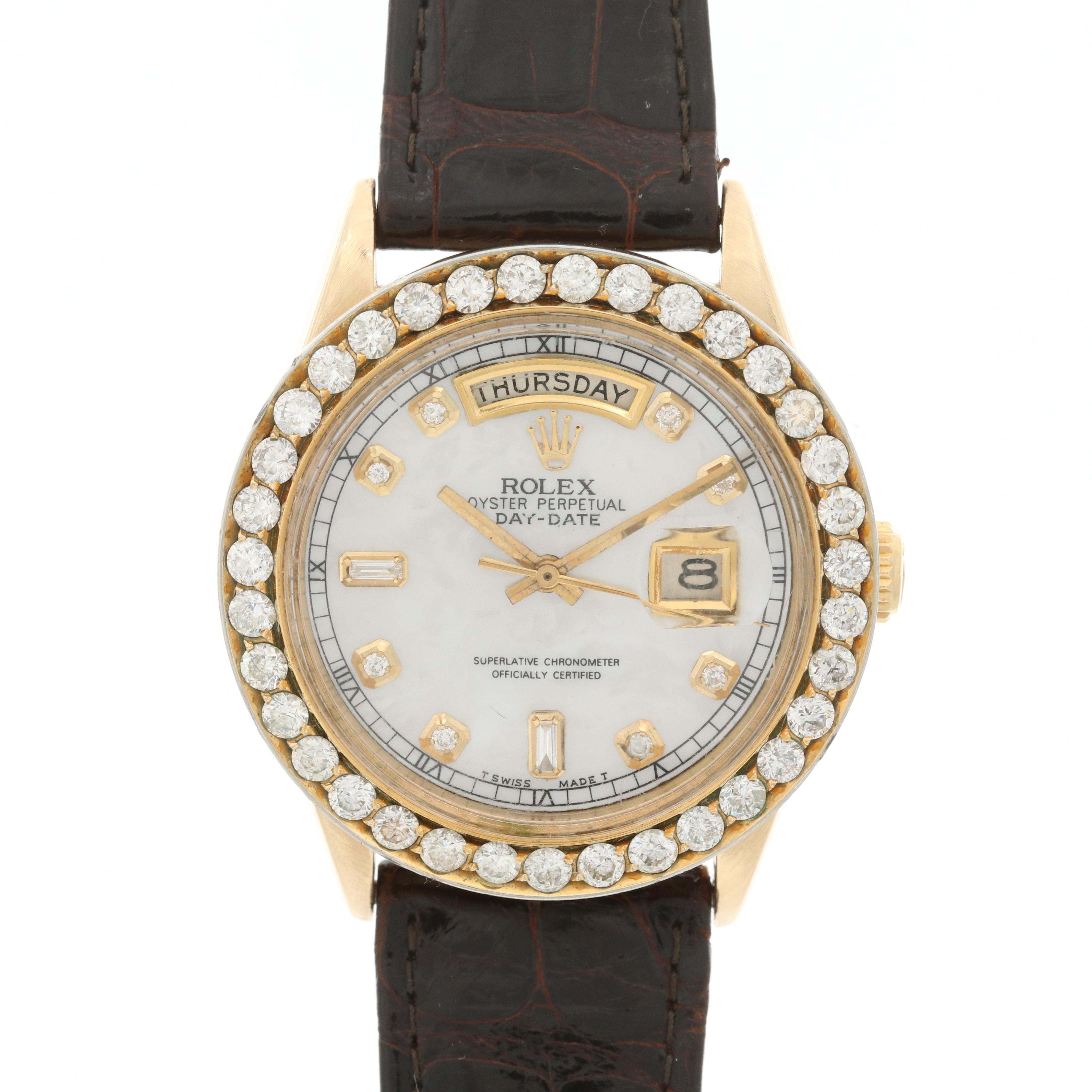 Rolex 3.00 CTW Diamond and 18K Gold Day-Date Automatic Watch