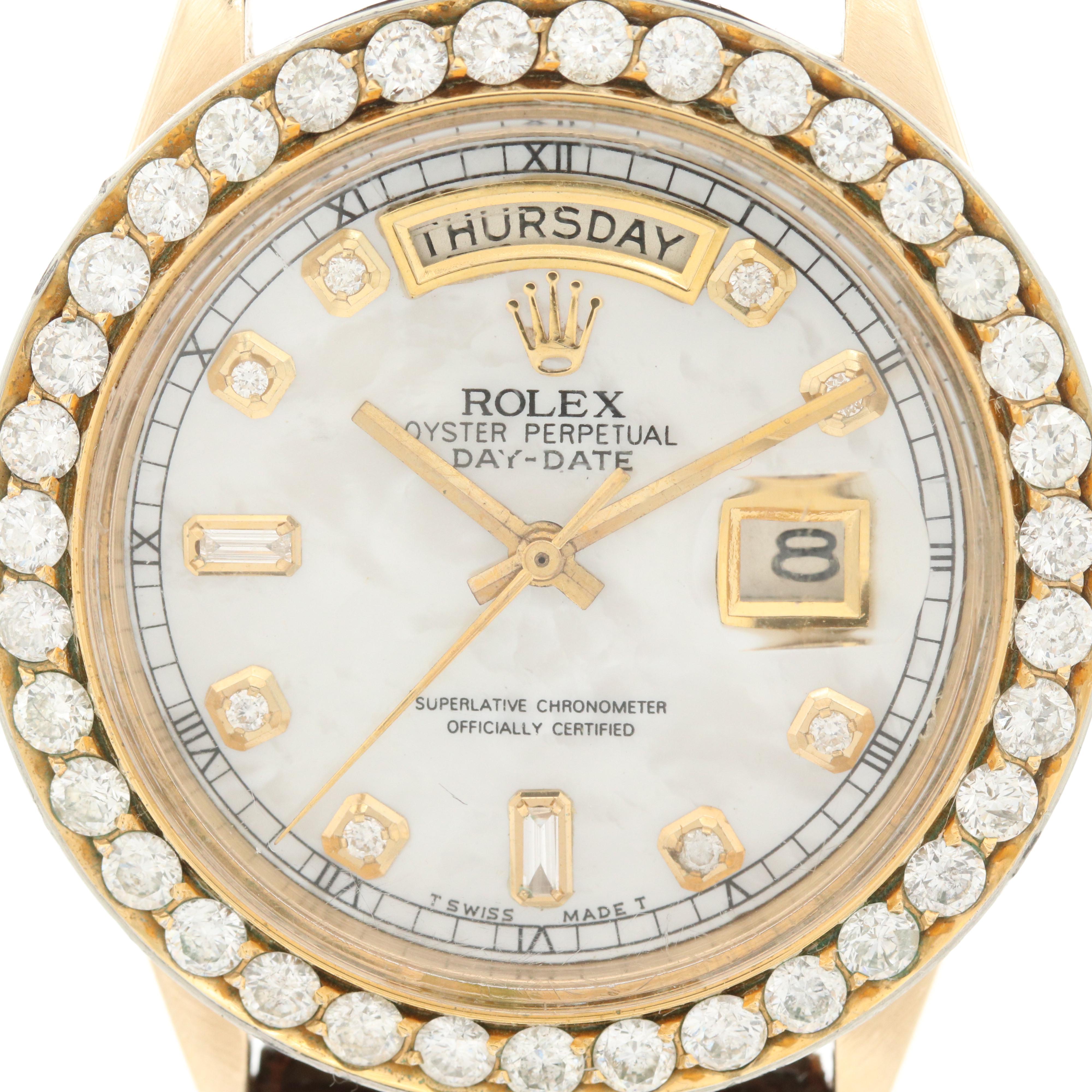 Rolex 3.00 CTW Diamond and 18K Gold Day-Date Automatic Watch
