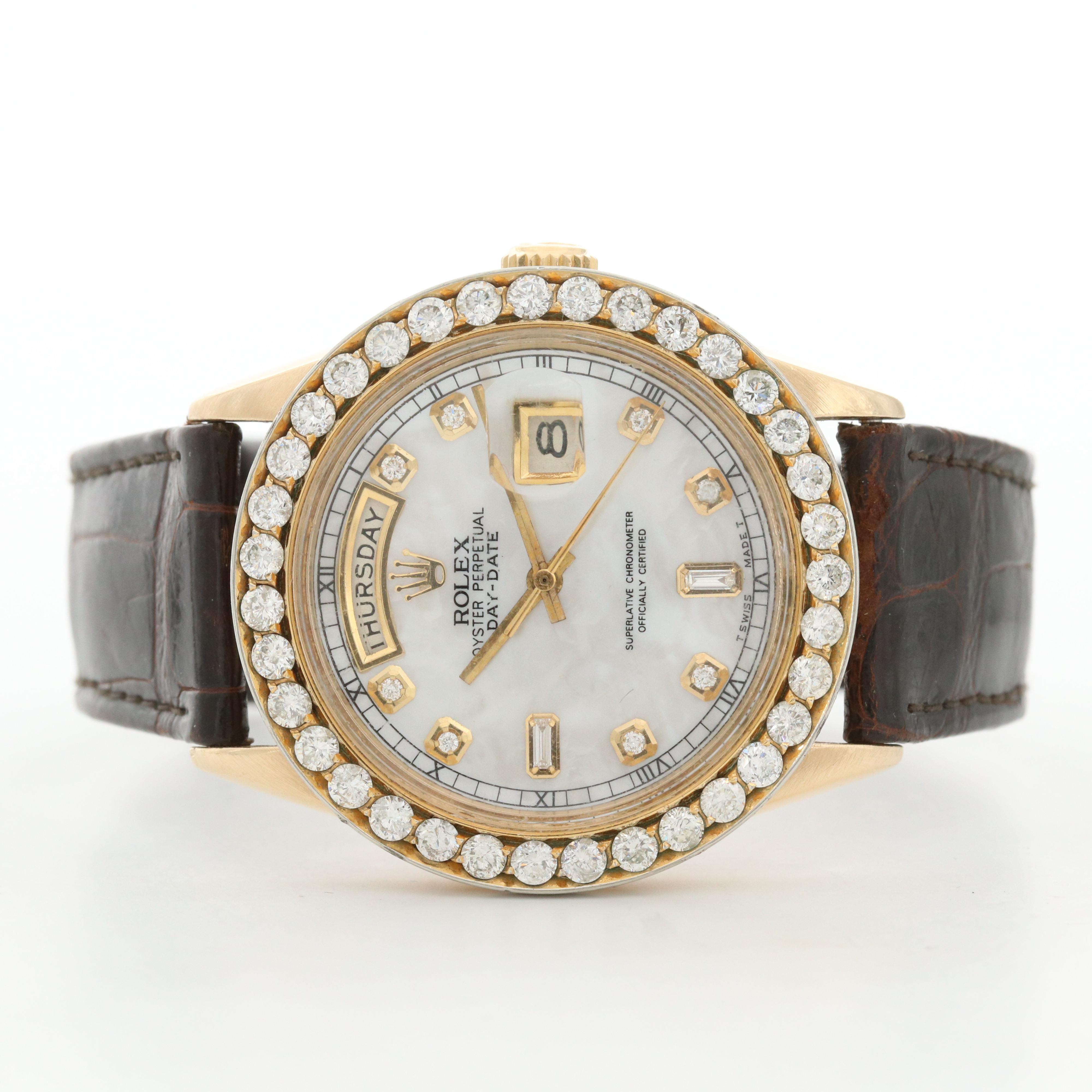 Rolex 3.00 CTW Diamond and 18K Gold Day-Date Automatic Watch