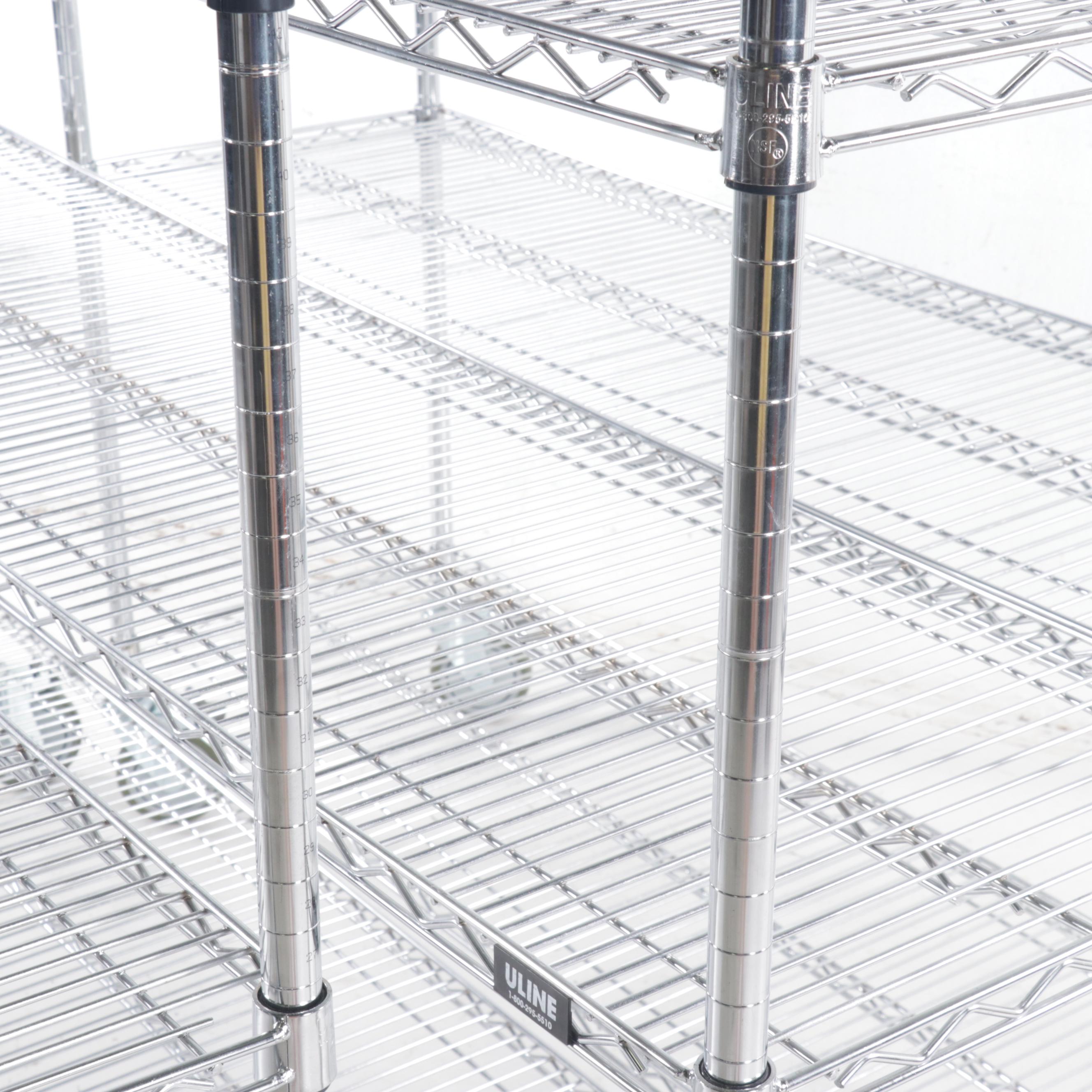 Uline Metal Industrial Rolling Storage Shelves