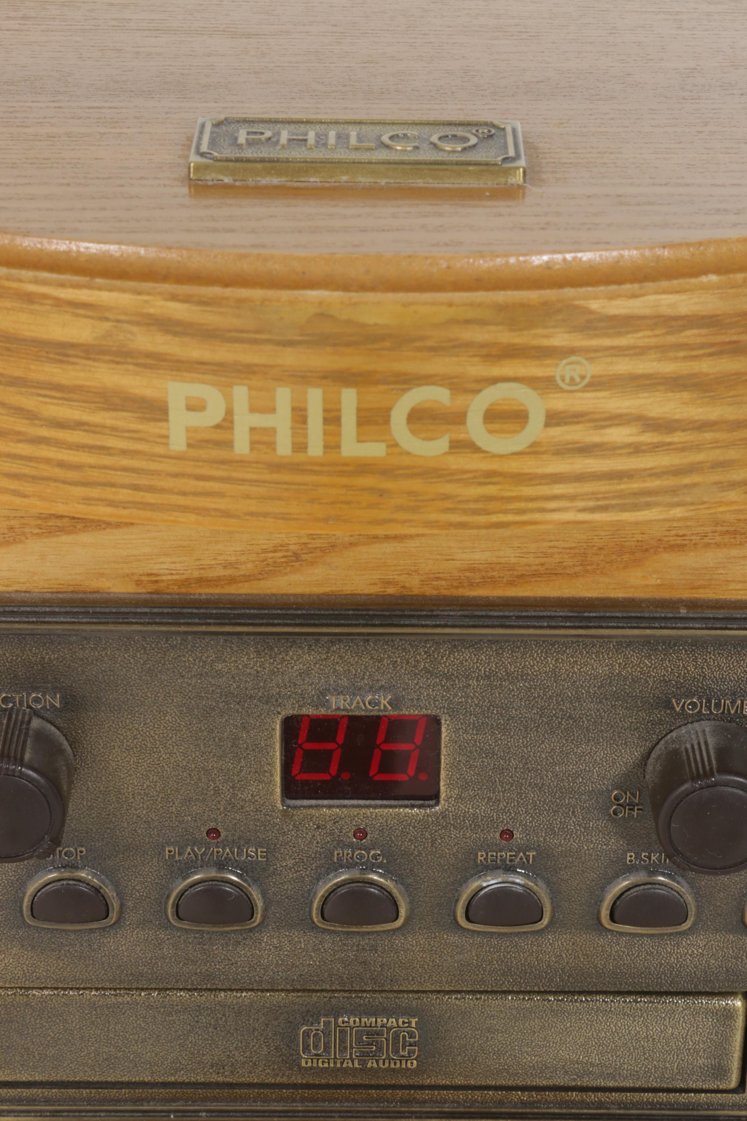 Philco Art Deco-Style Multimedia Player with Removable Stand, Late 20th Century