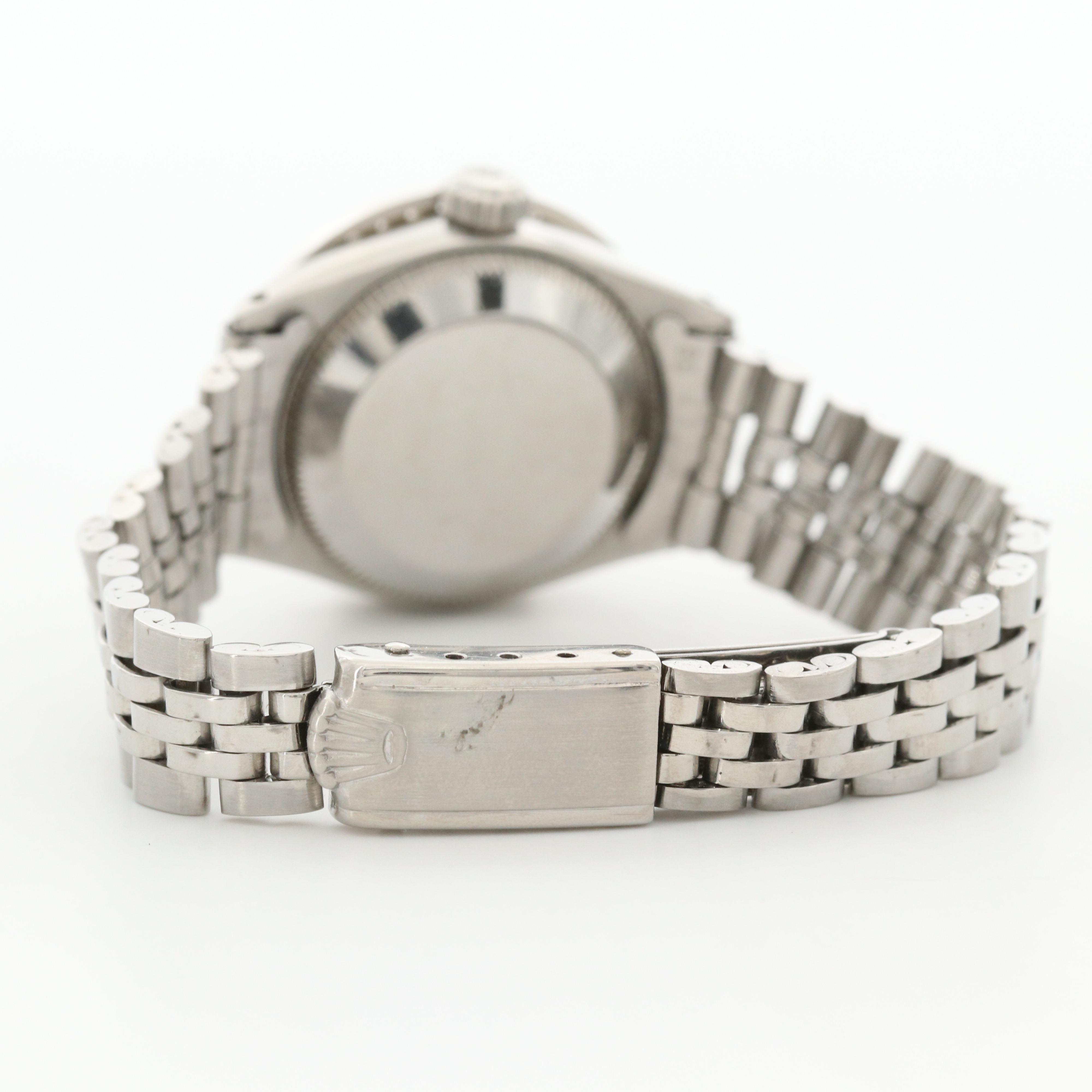 Vintage Stainless Steel and Diamond Rolex Datejust Watch, 1962