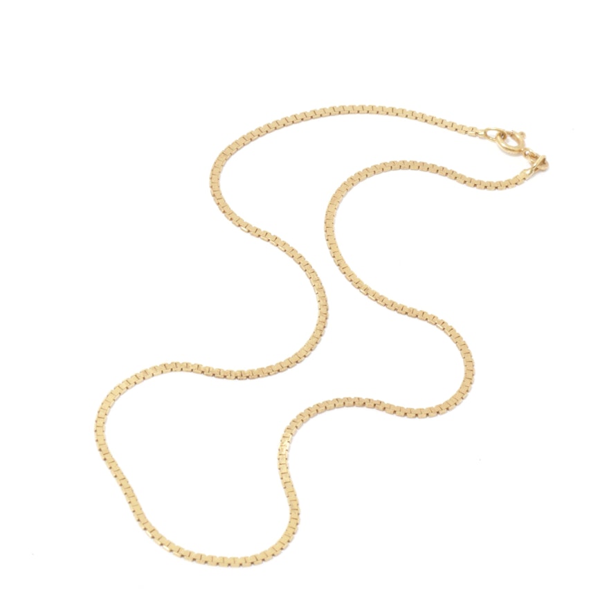 18K Yellow Gold Fancy Link Necklace, Vintage