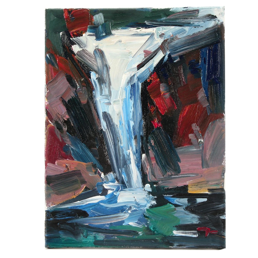 Jose Trujillo Oil Painting "The Waterfall"