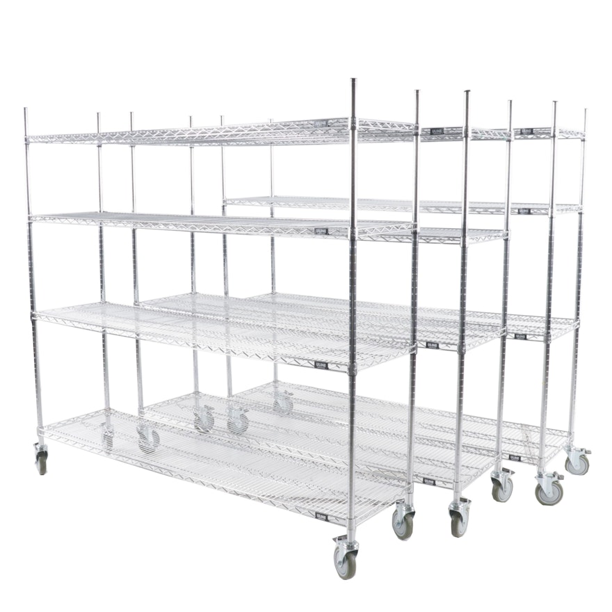 Uline Metal Industrial Rolling Storage Shelves