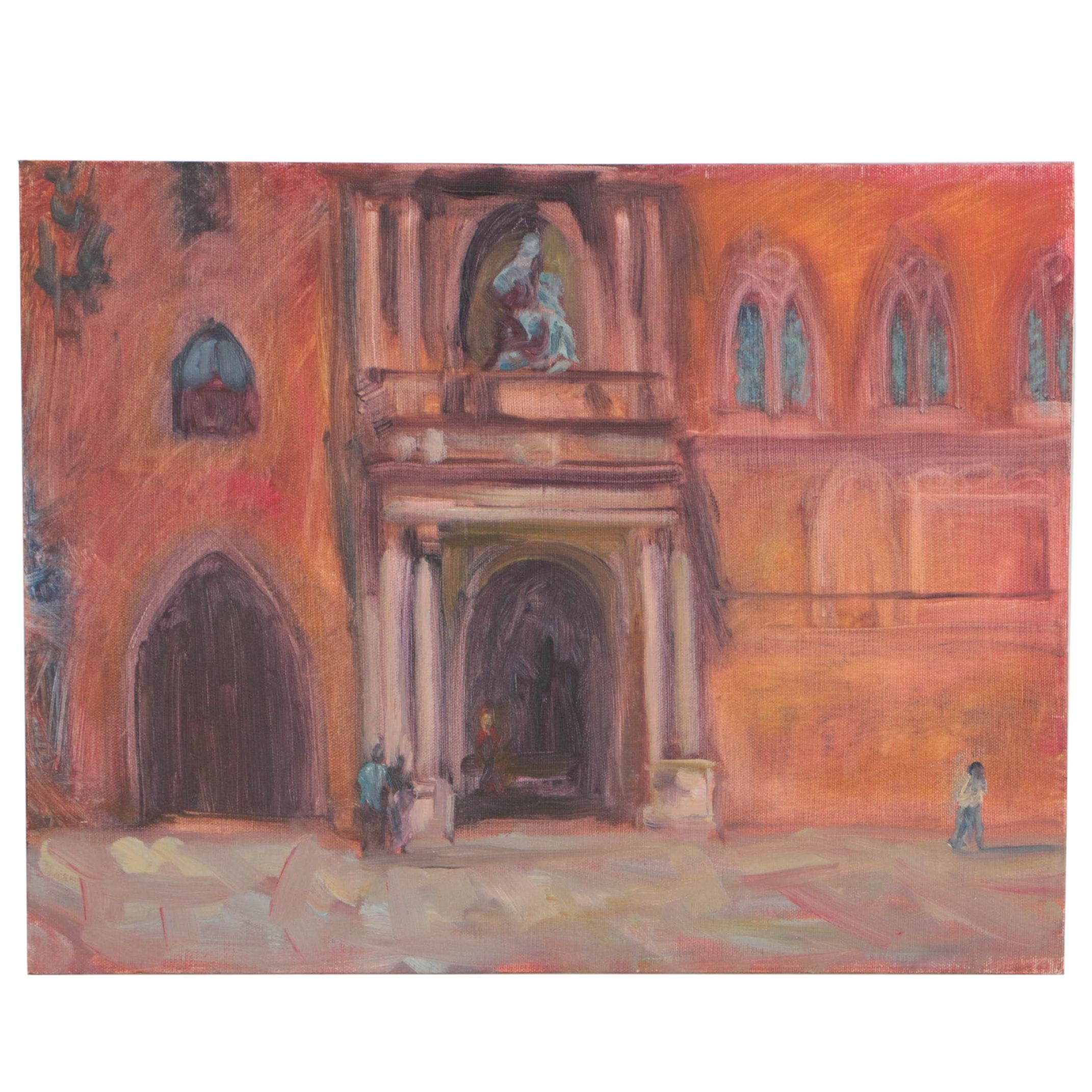 Gabriel Boray Oil Painting of Venetian Architectural Landscape