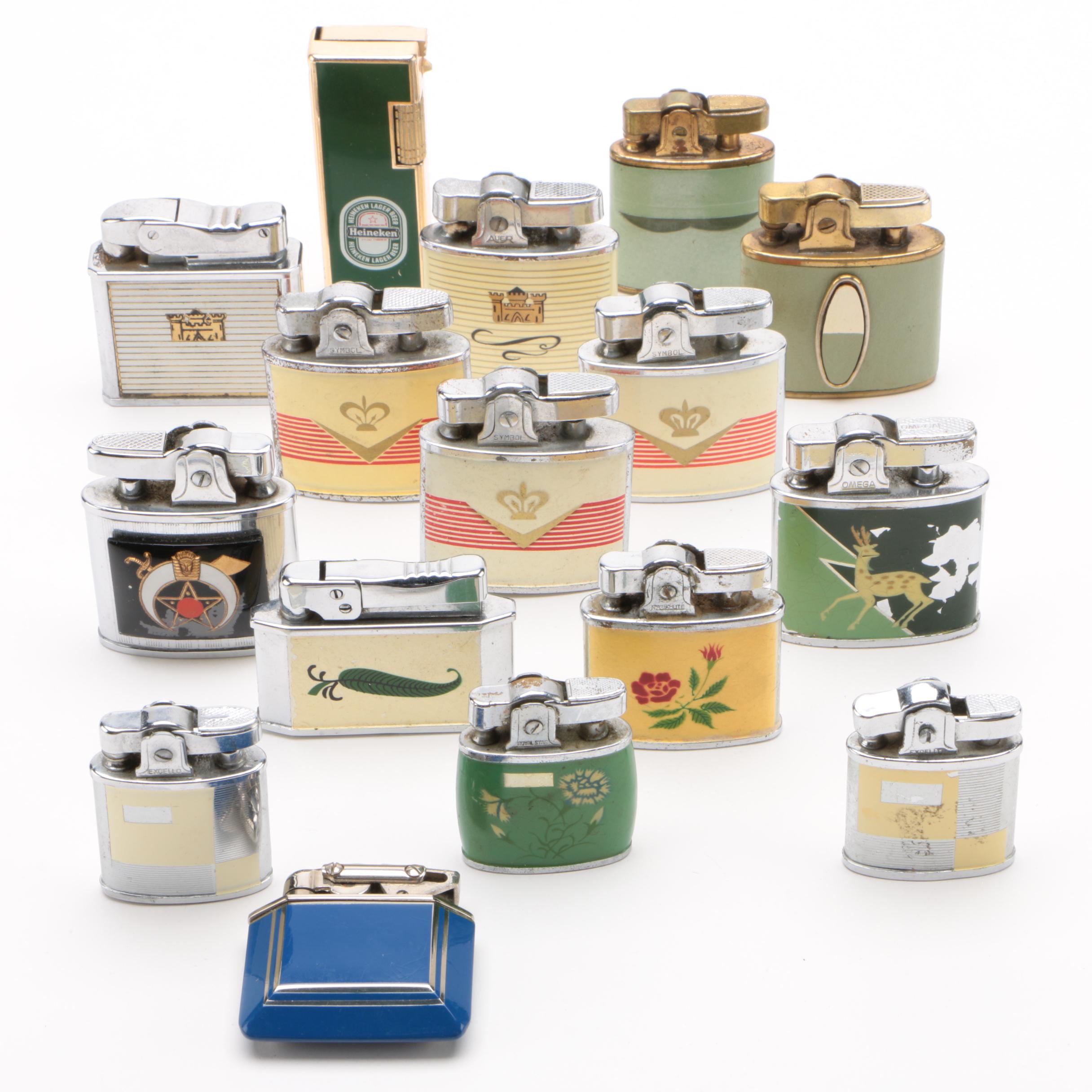 Cigarette Lighters Including Omega, Buxton, Rogers, and More, Vintage