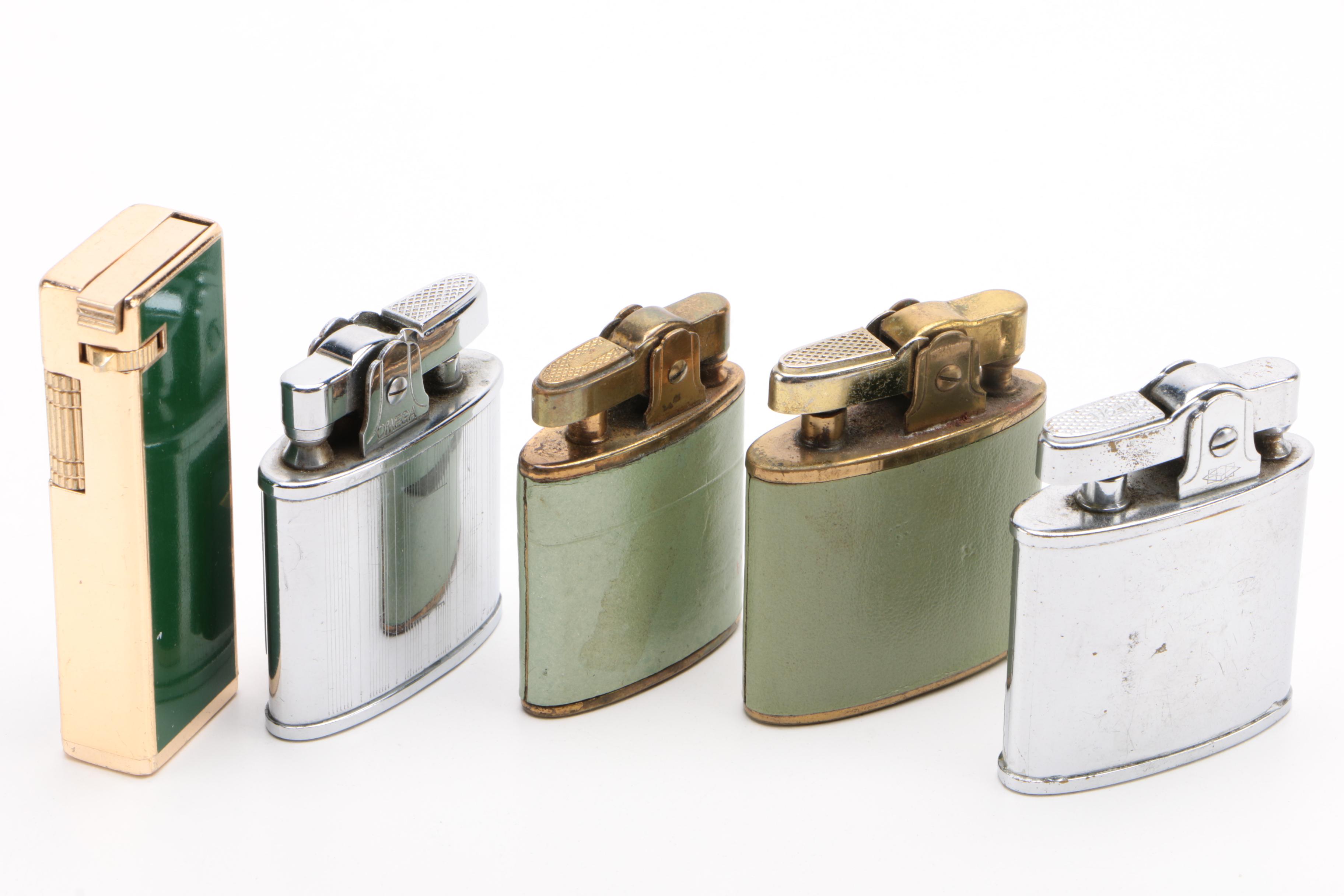 Cigarette Lighters Including Omega, Buxton, Rogers, and More, Vintage