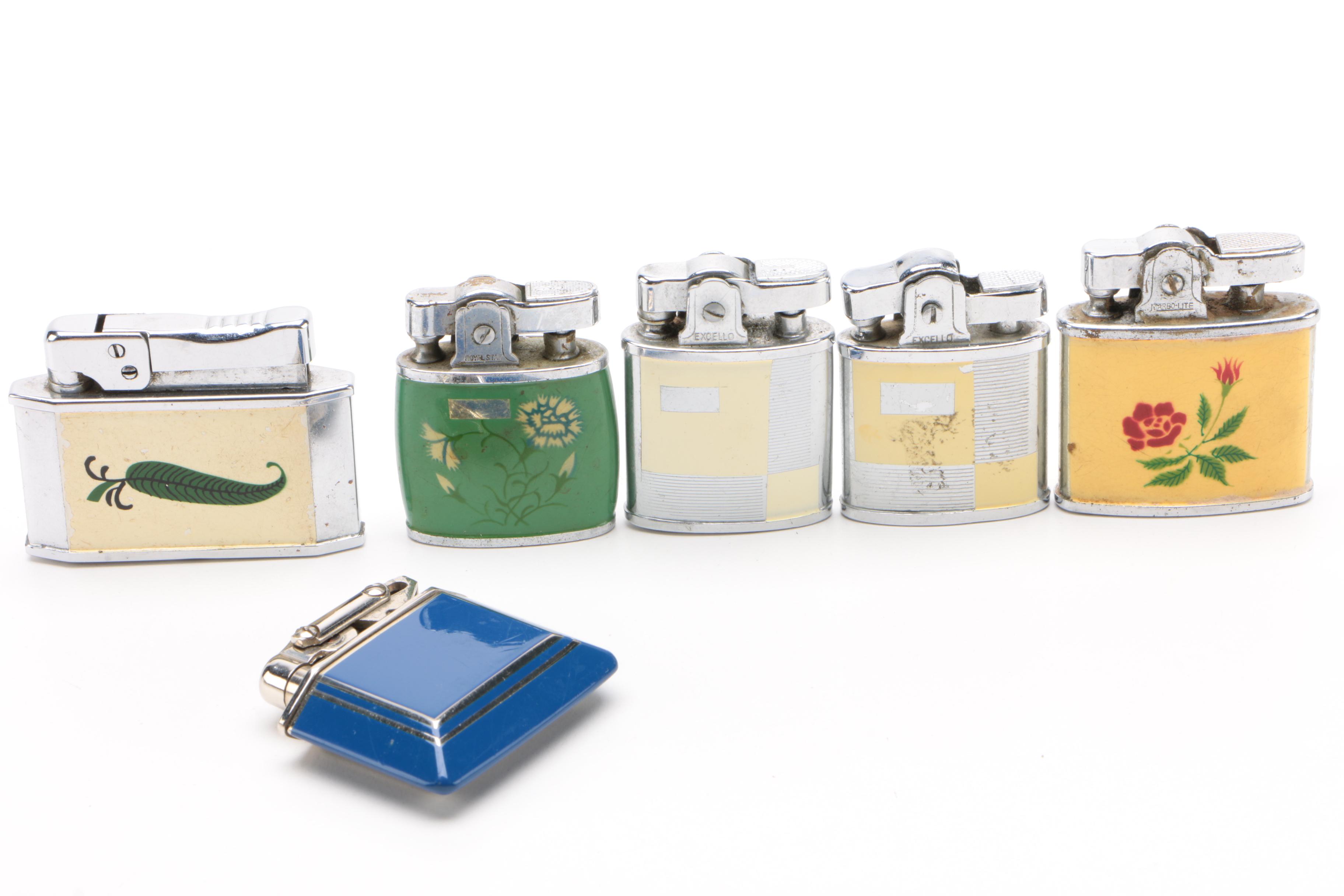 Cigarette Lighters Including Omega, Buxton, Rogers, and More, Vintage