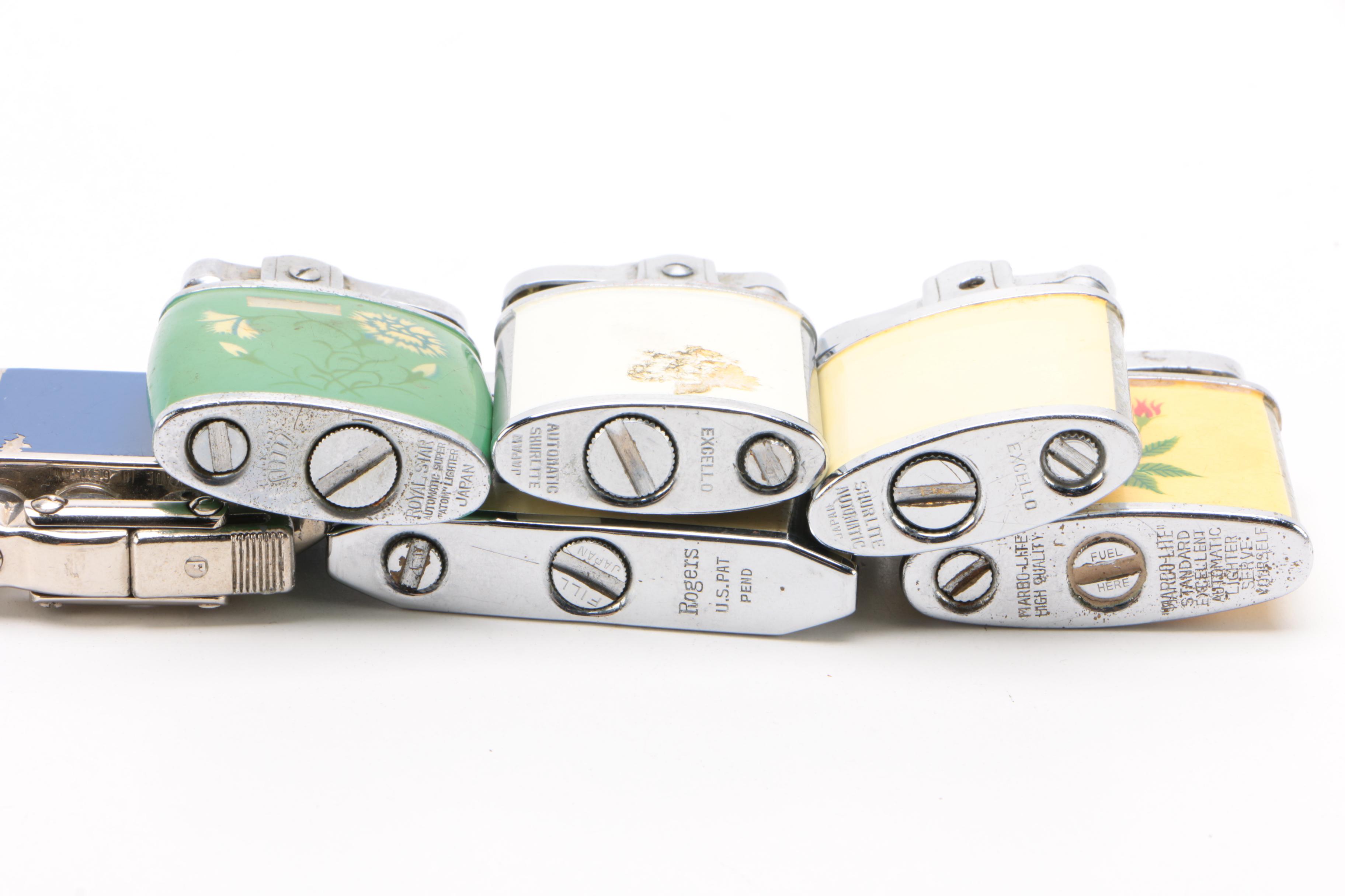 Cigarette Lighters Including Omega, Buxton, Rogers, and More, Vintage