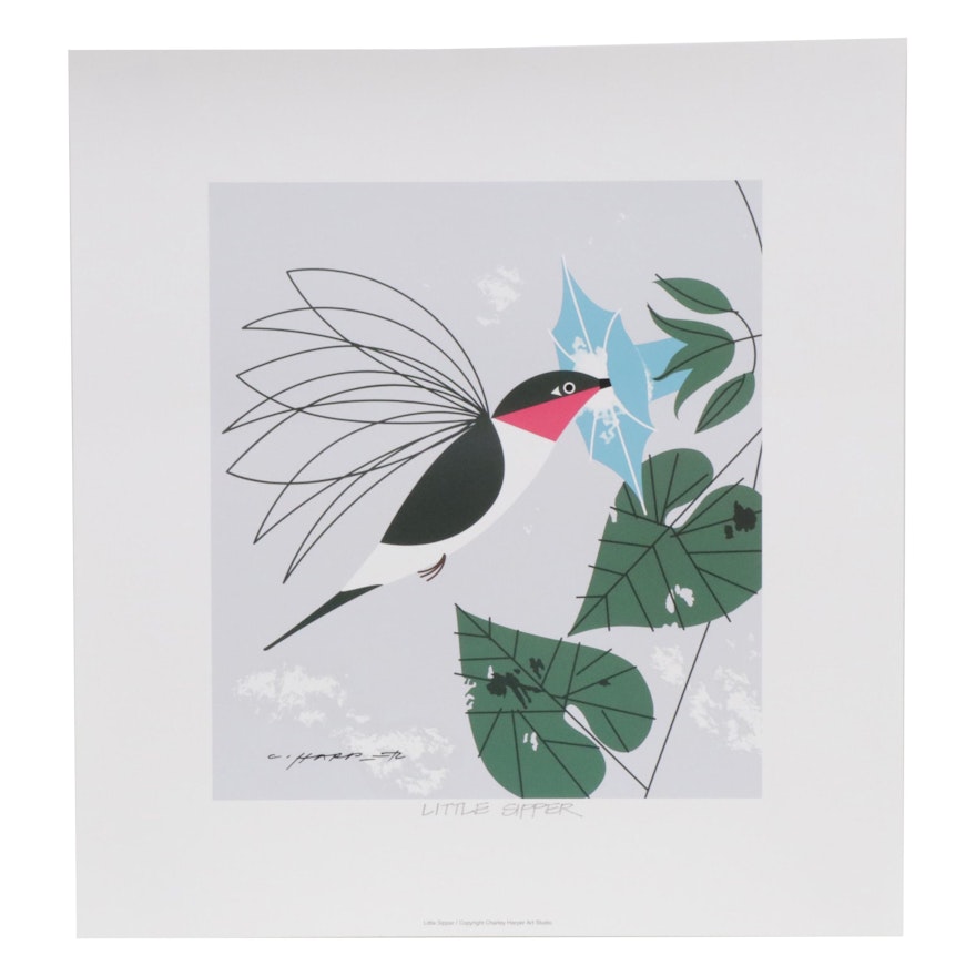 Offset Lithograph after Charley Harper "Little Sipper"