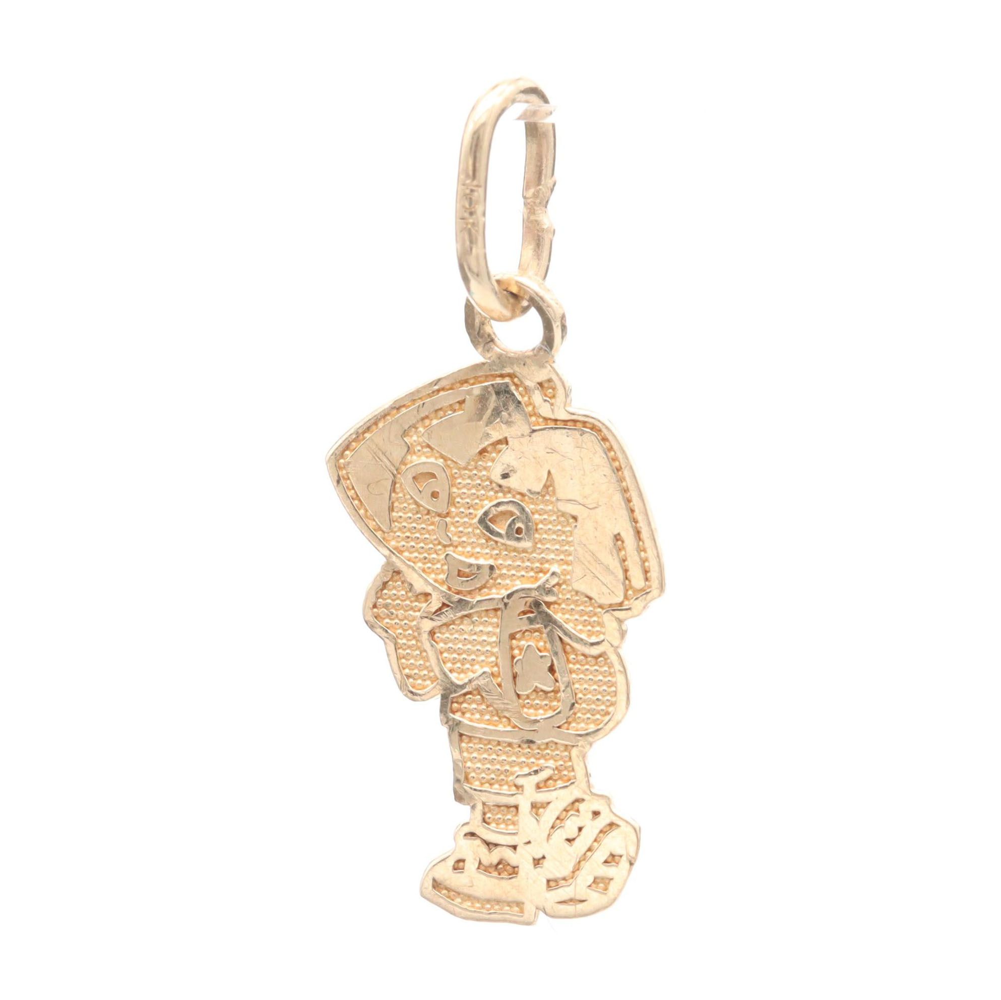 10K Yellow Gold Dora The Explorer Pendant
