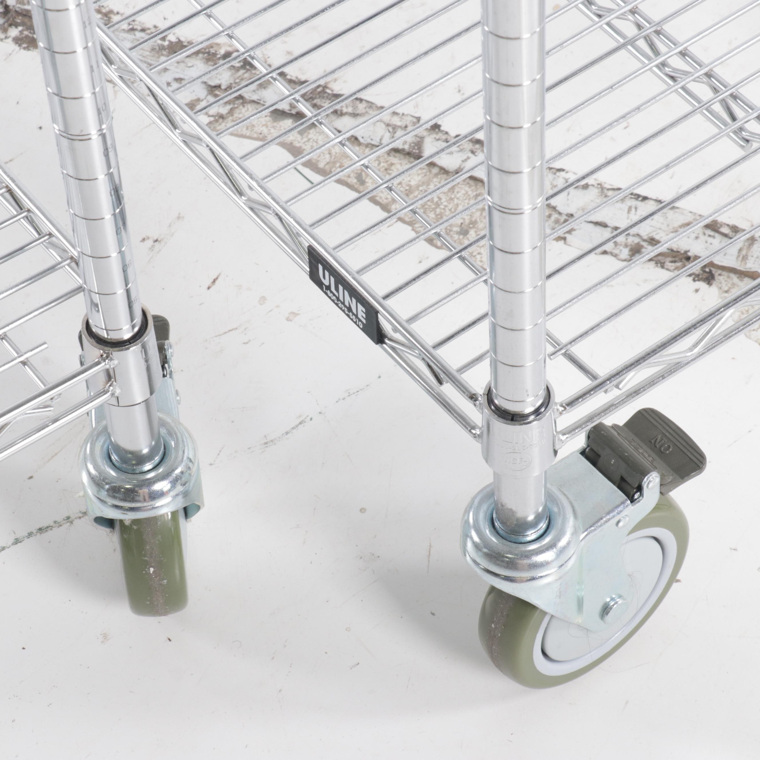 Uline Metal Industrial Rolling Storage Shelves