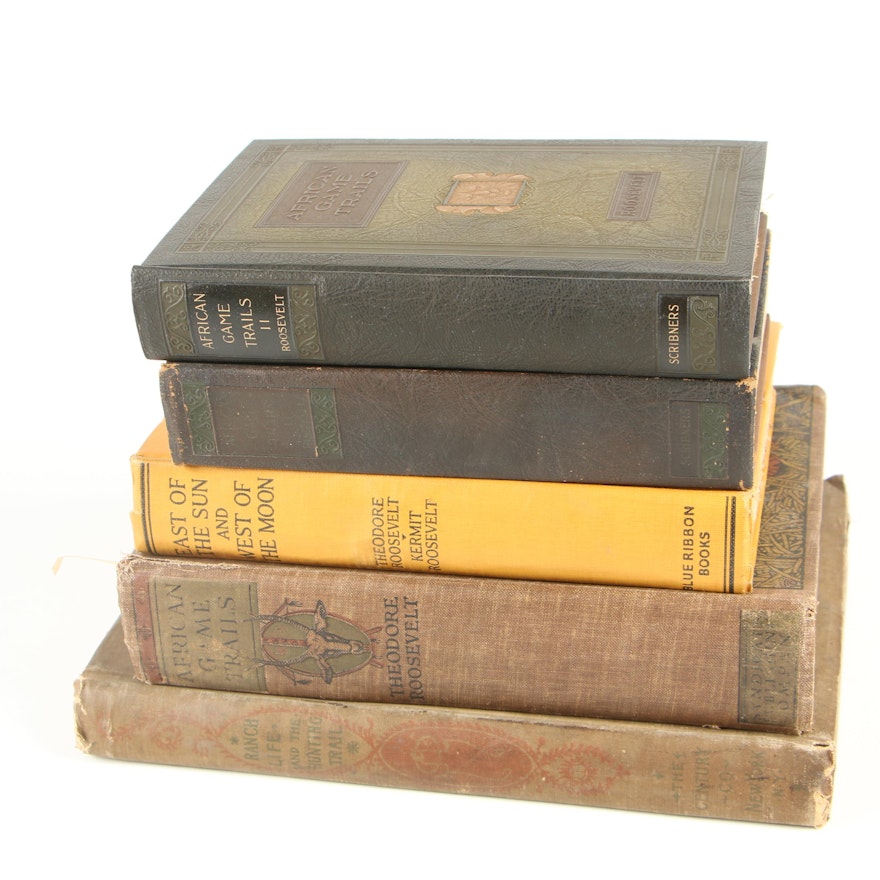 Theodore Roosevelt Books including 1897 "Ranch Life and The Hunting-Trail"
