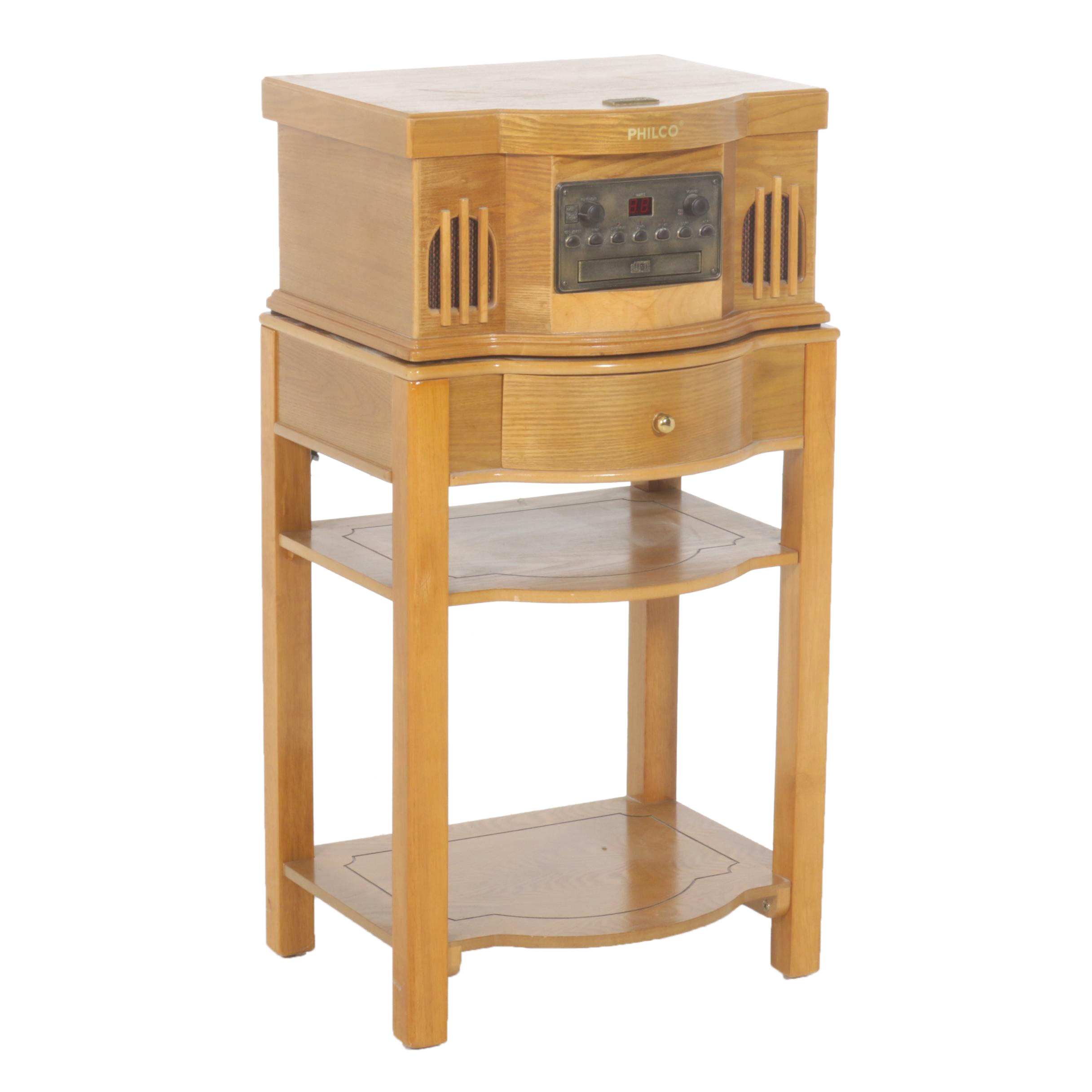 Philco Art Deco-Style Multimedia Player with Removable Stand, Late 20th Century